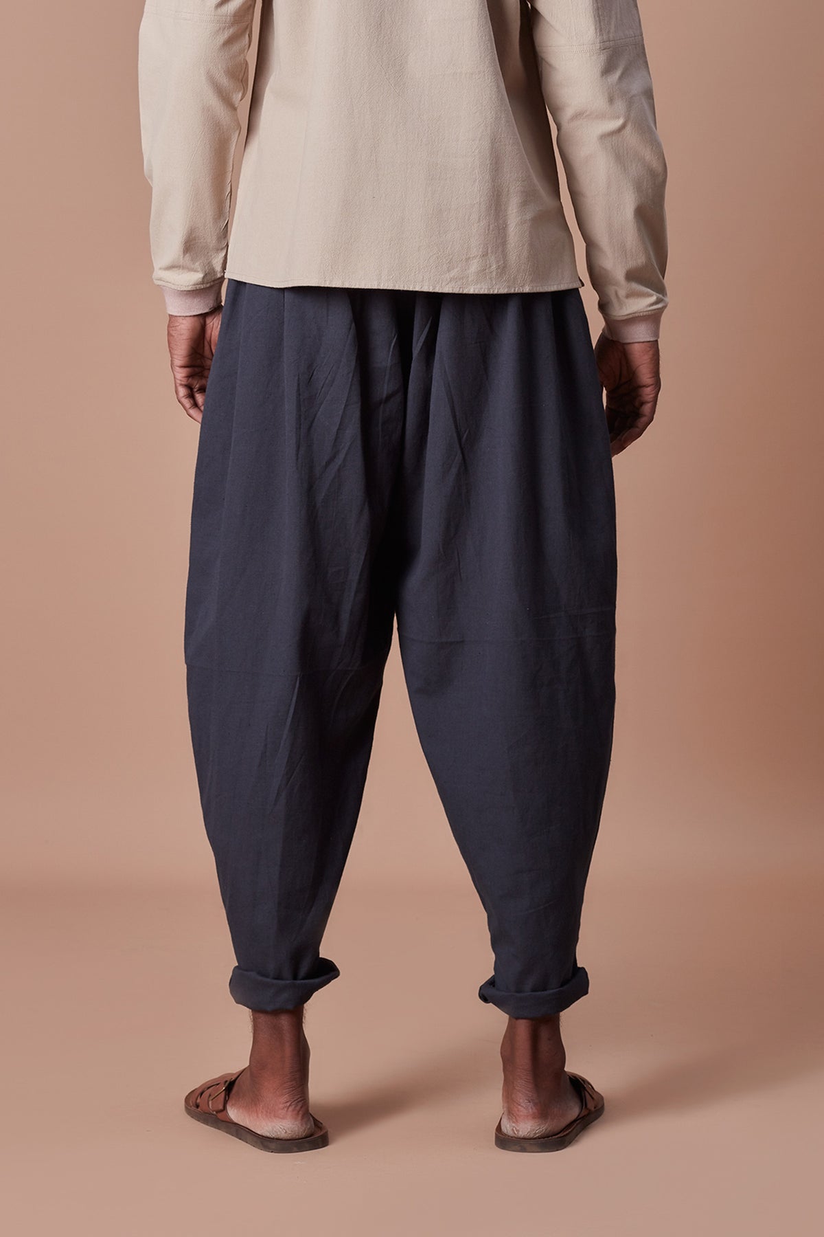 Charcoal pleated balloon pants