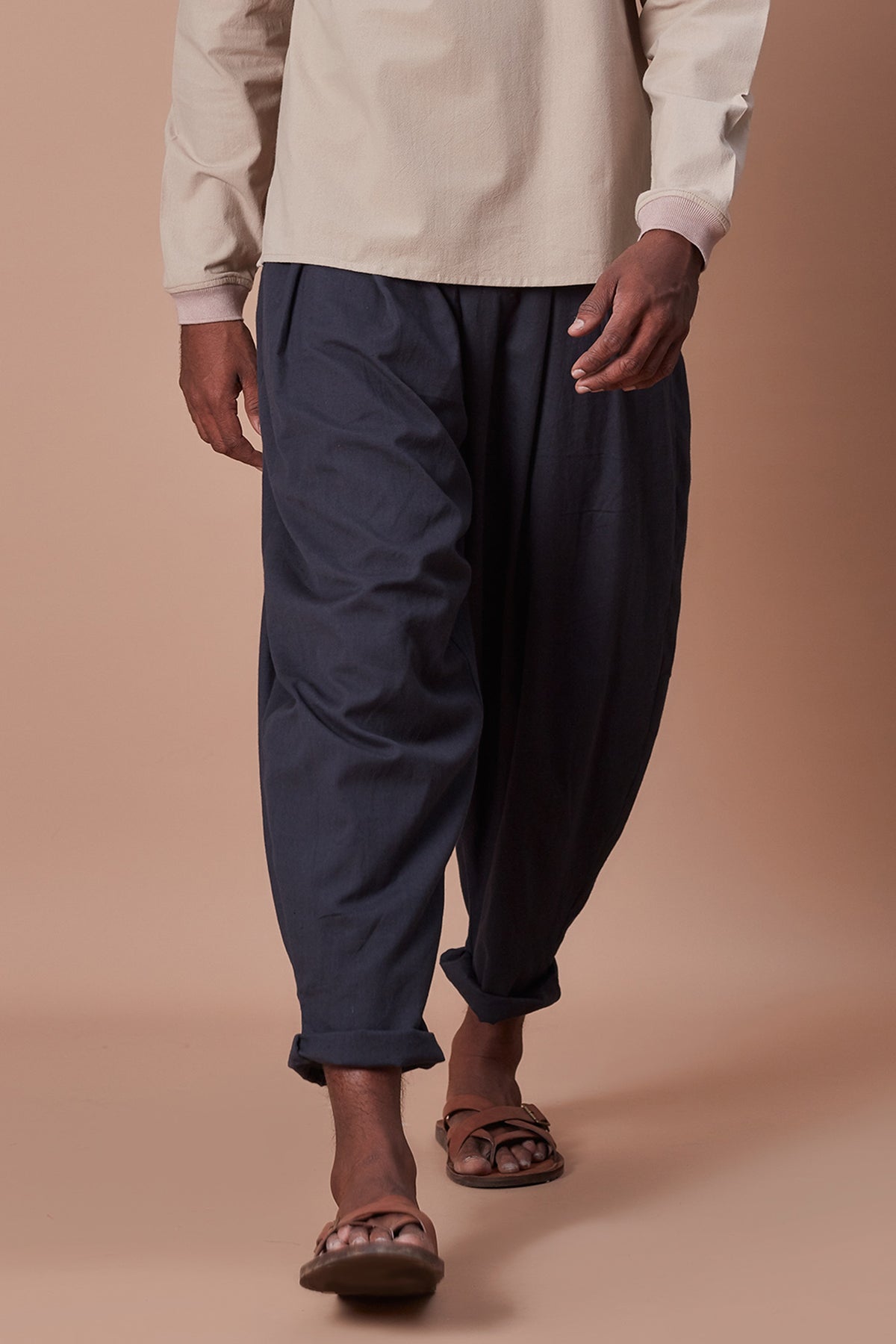 Charcoal pleated balloon pants