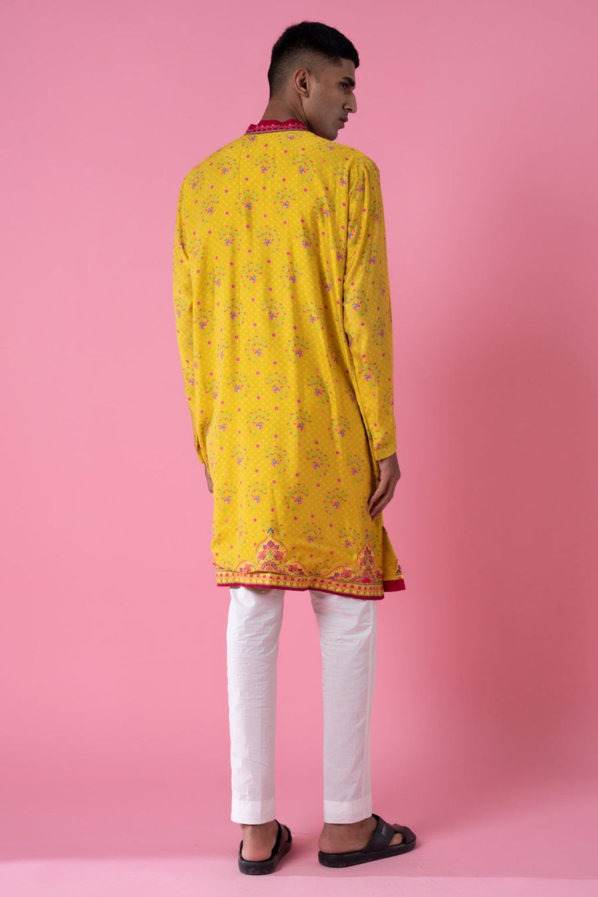 Yellow ochre embroidered kurta set