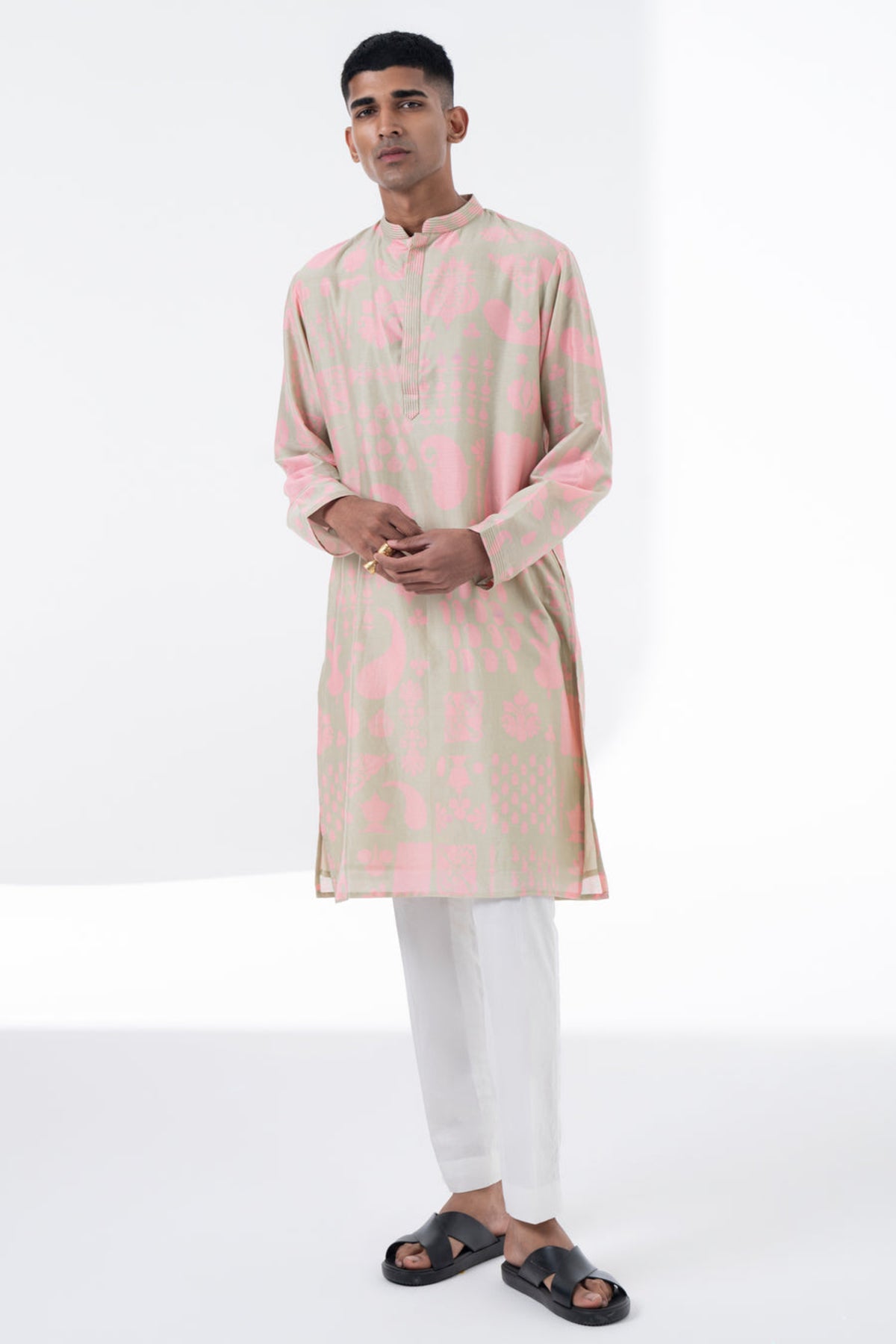 Lavender printed kurta set