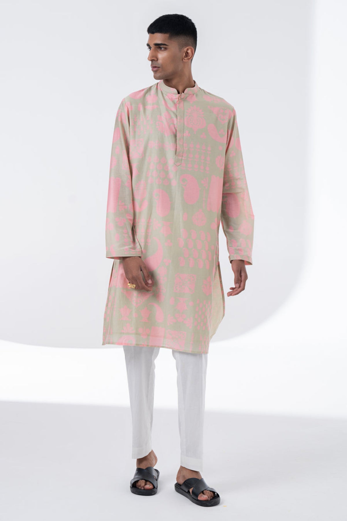 Lavender printed kurta set