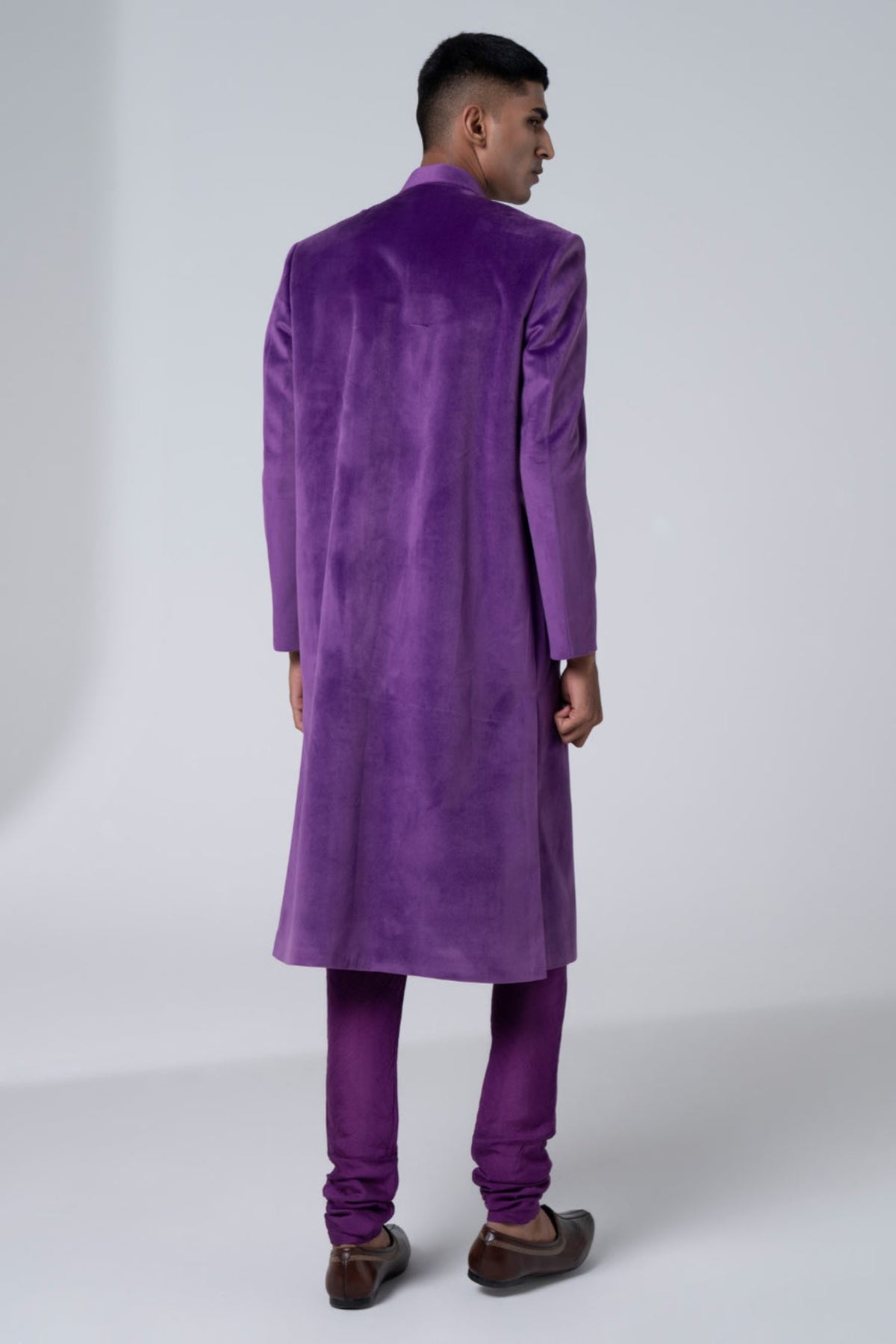 signature purple sherwani set