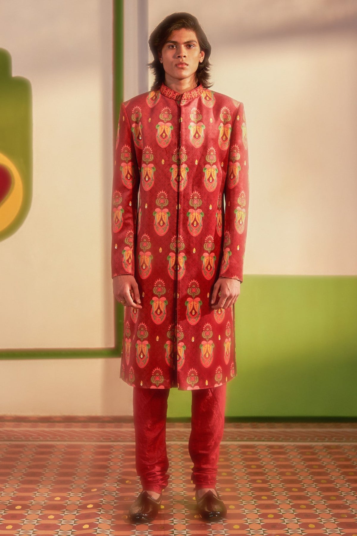 signature royal maroon sherwani set