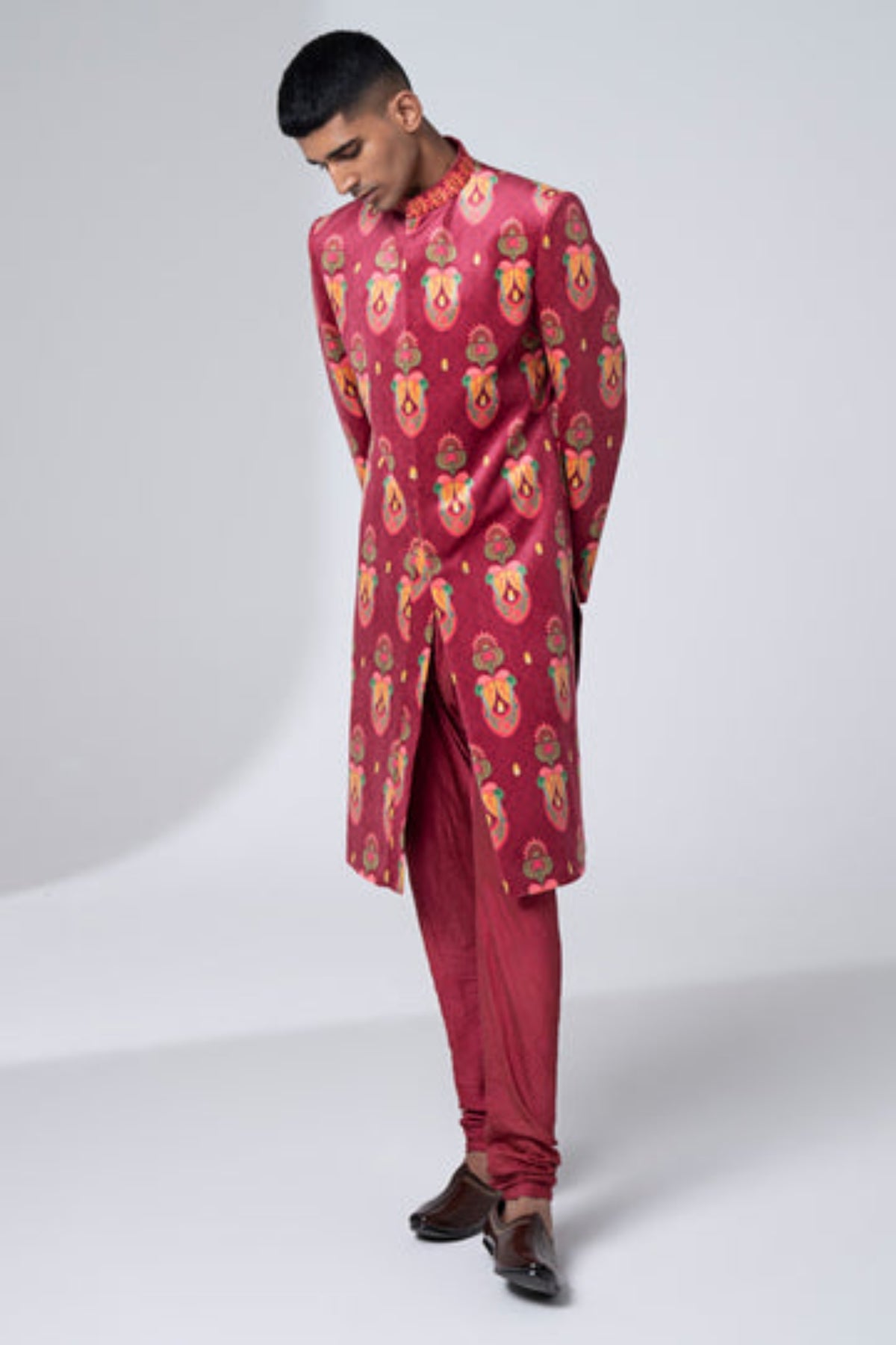 signature royal maroon sherwani set