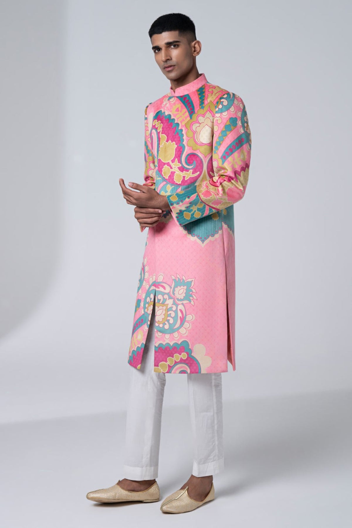 signature pink sherwani set