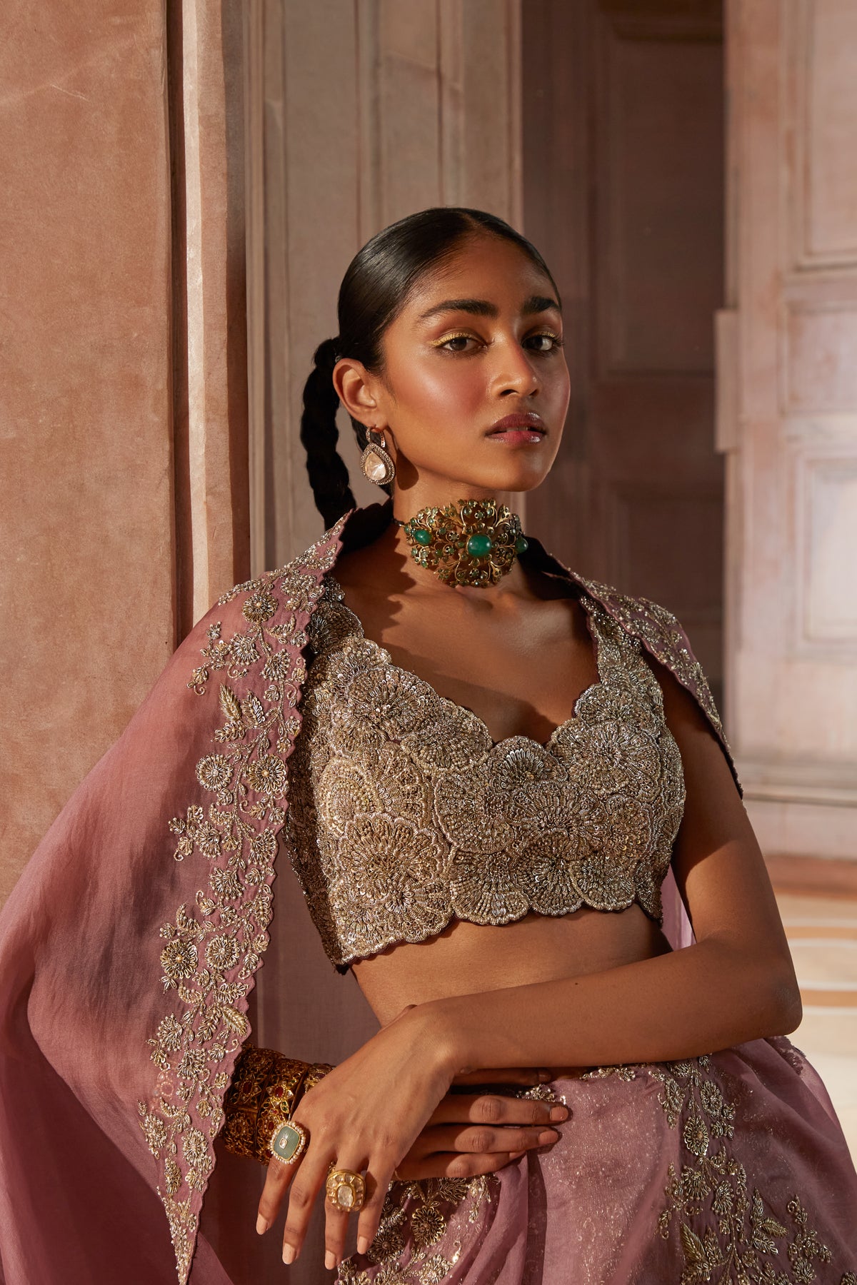 Coco Sorbet Aari Lehenga