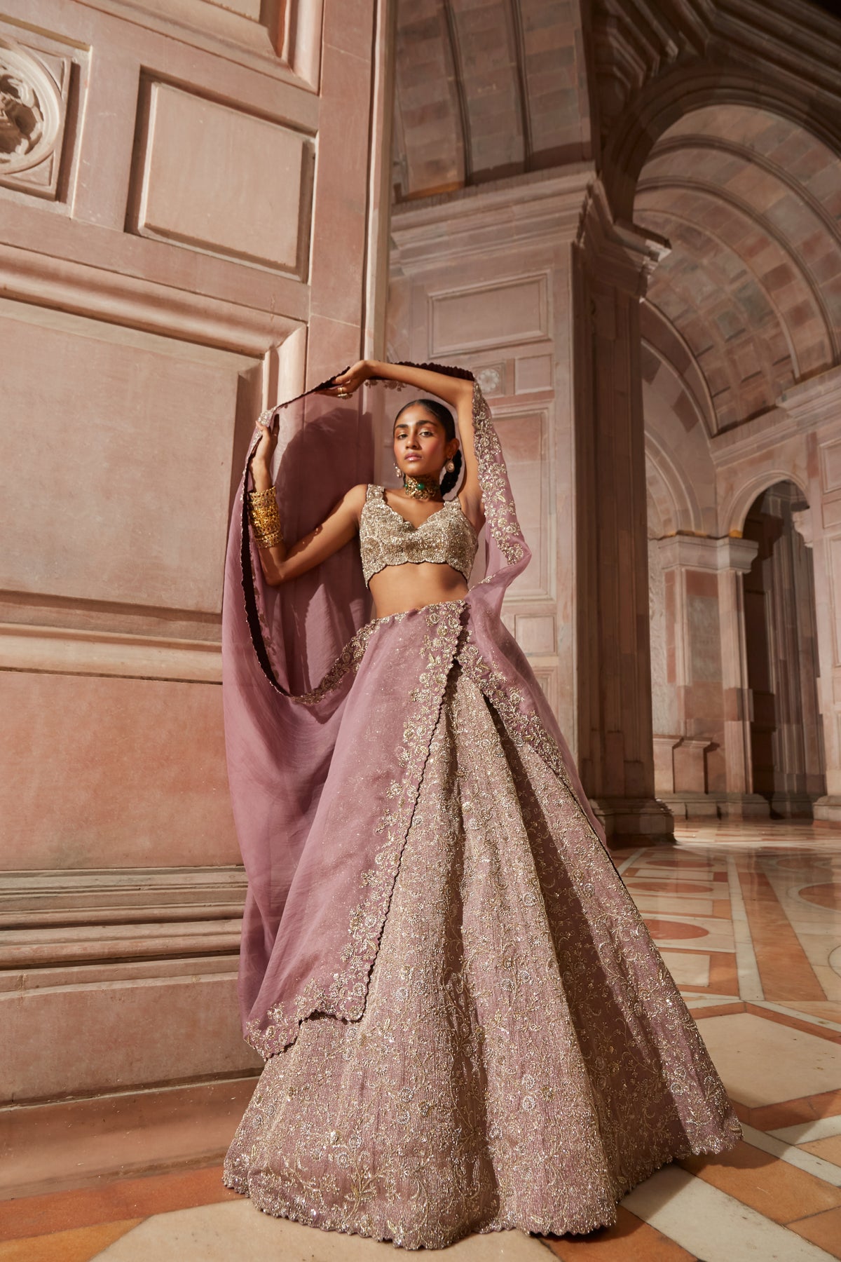 Coco Sorbet Aari Lehenga