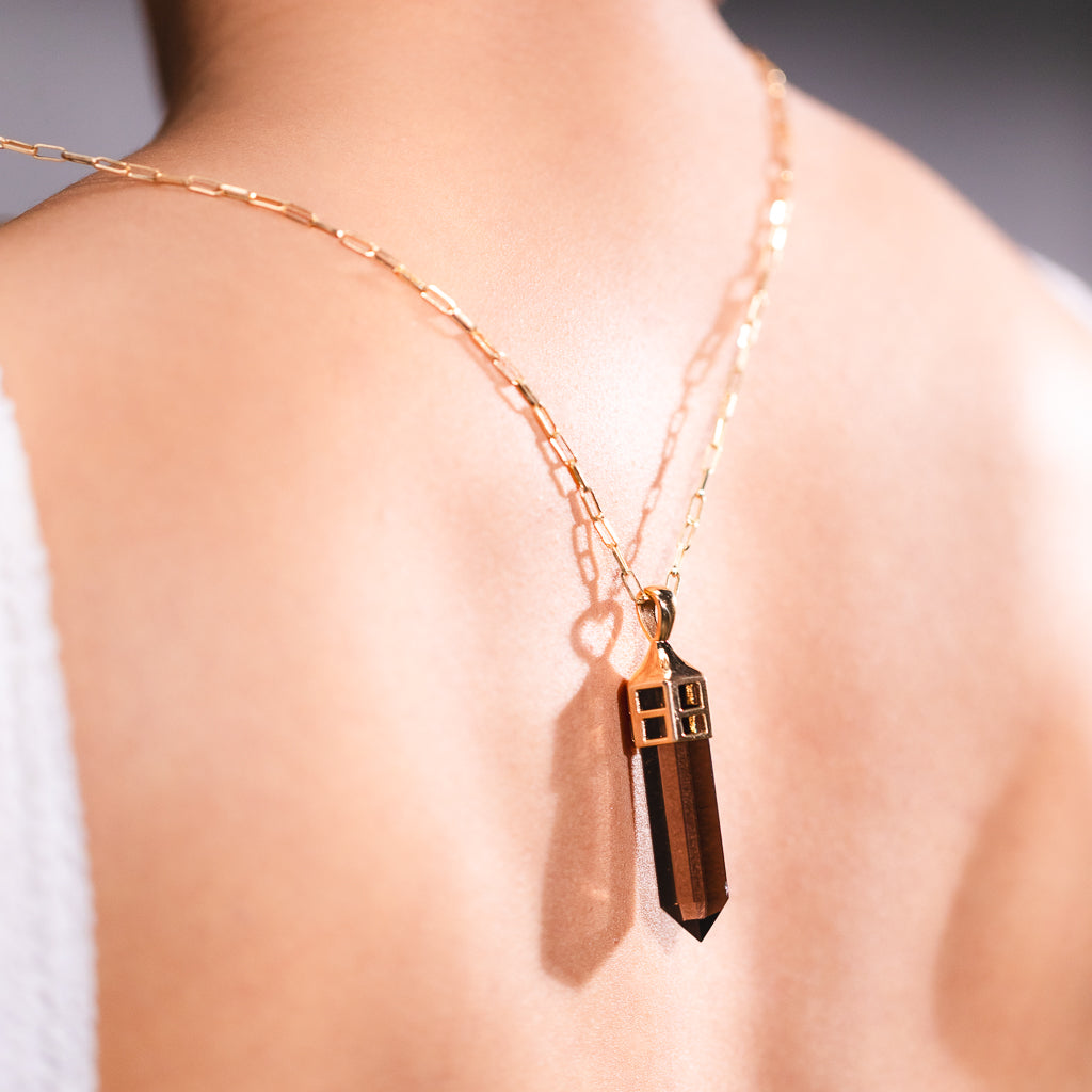 Smoky Quartz Pencil Pendant