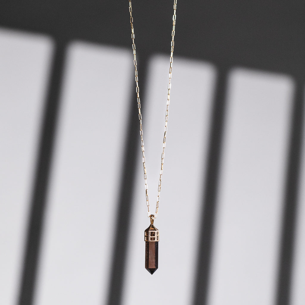 Smoky Quartz Pencil Pendant