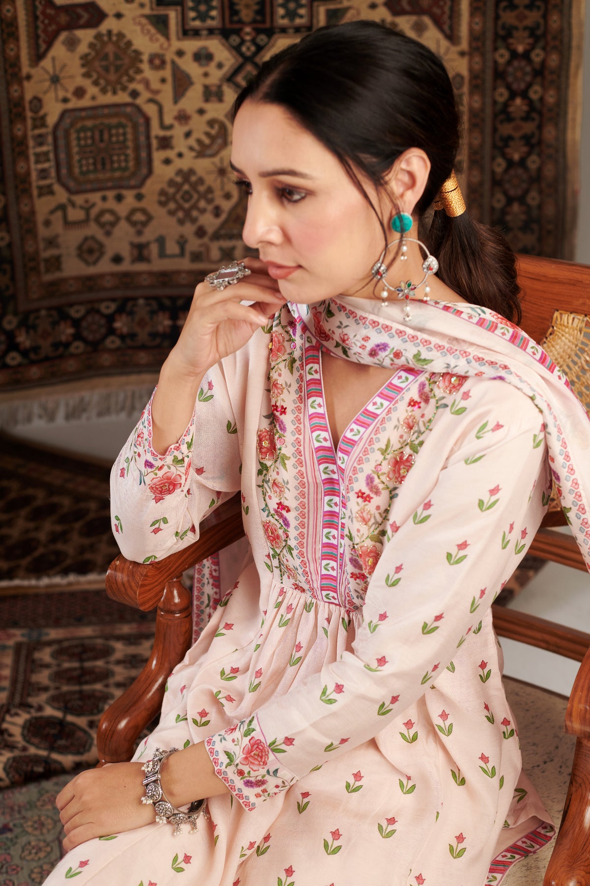 Gul Embroidered Ivory Kurta Set