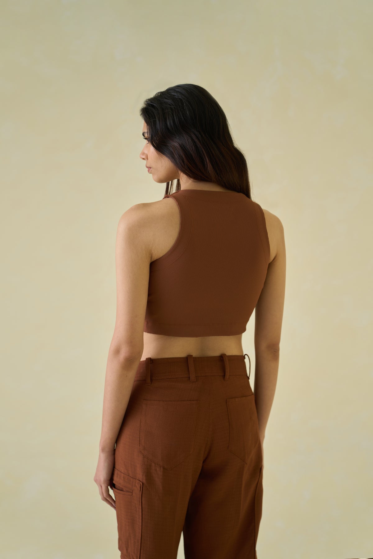 Mocha Kolam Cropped Tank Top