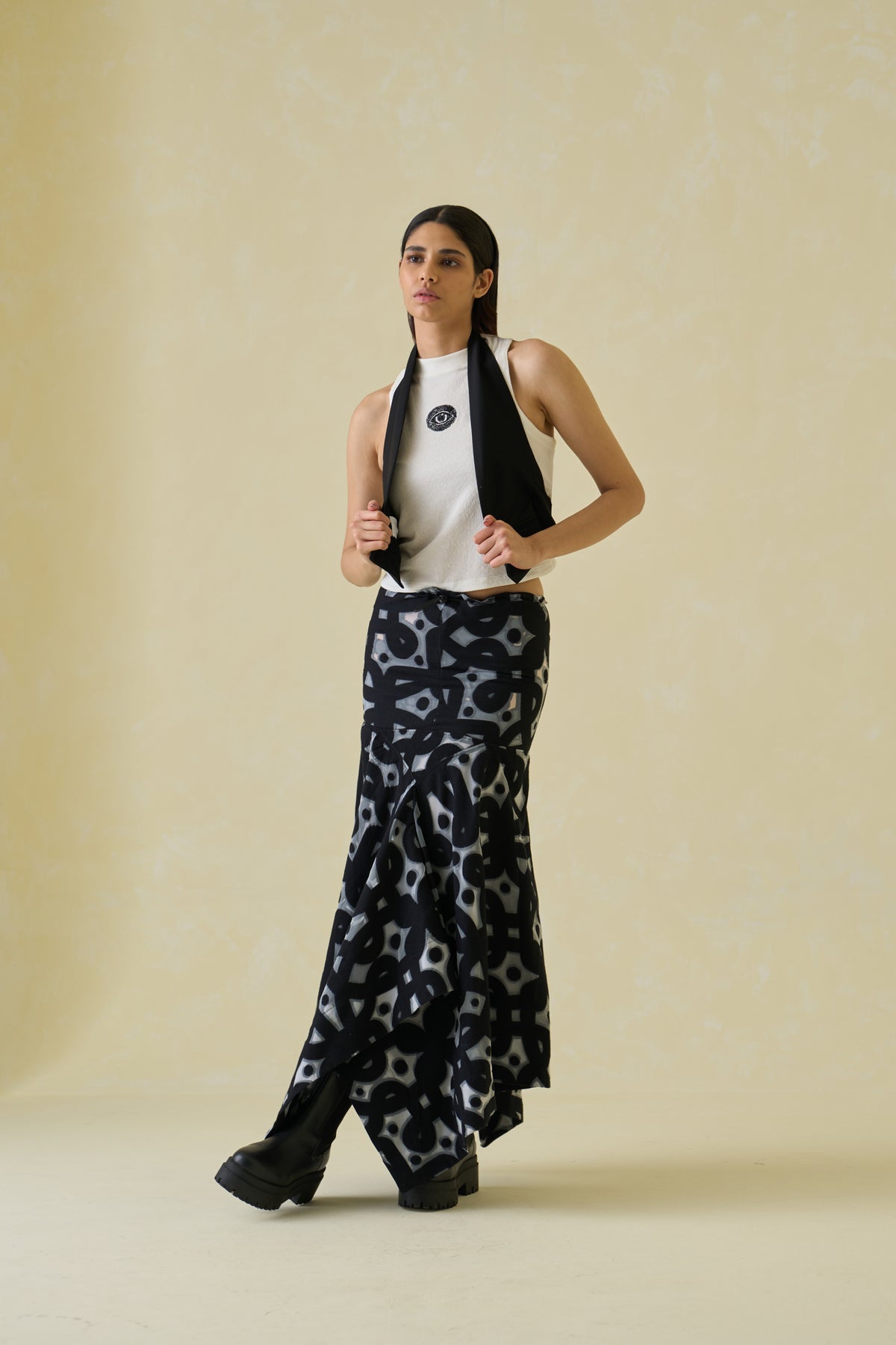 Kolam Jacquard Technical Skirt