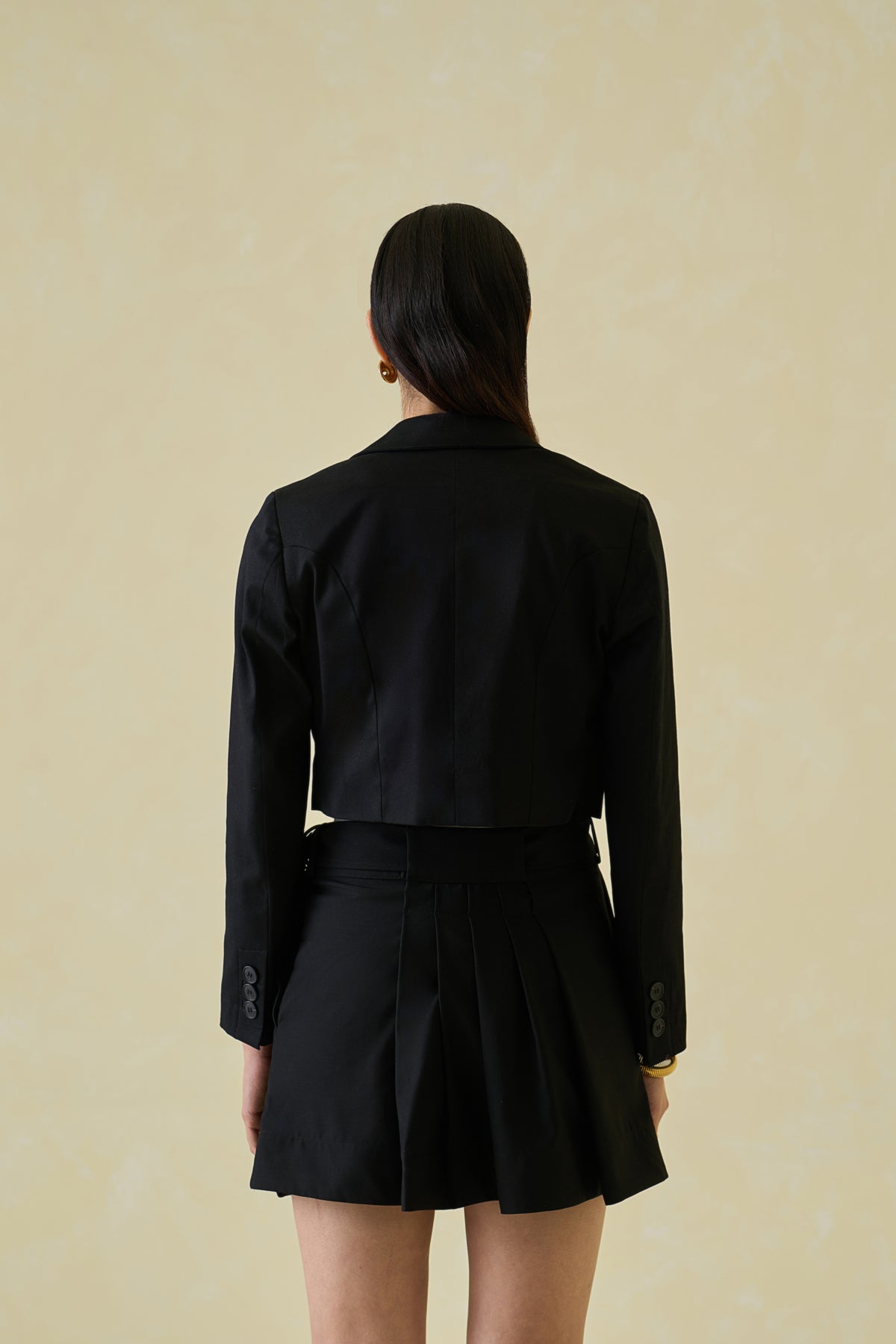 Moonless Night Twill Cropped Blazer