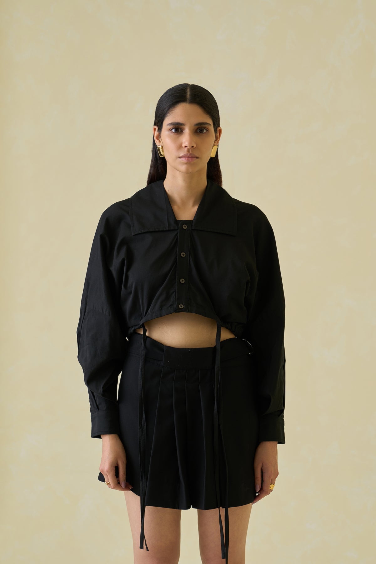 Moonless Night Directional Cropped Shirt