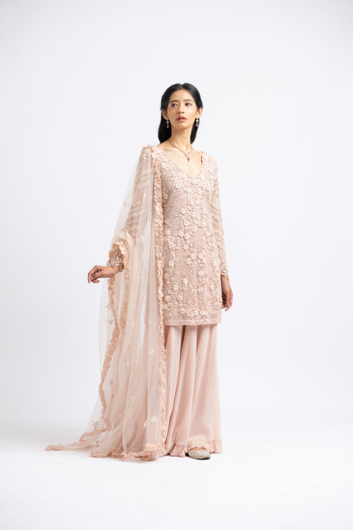 Blush Pink Sharara Set