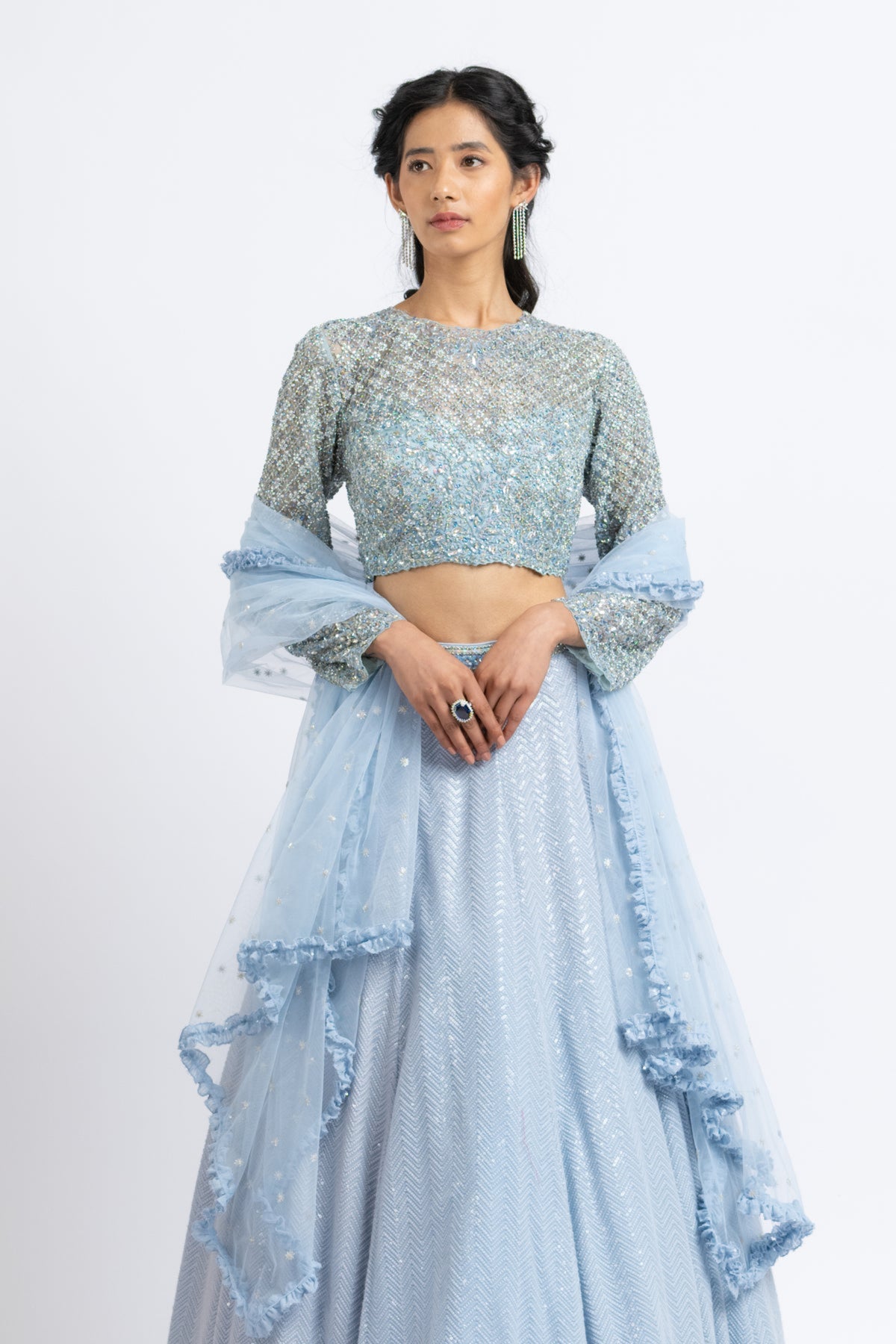 Ice Blue Lehenga Set