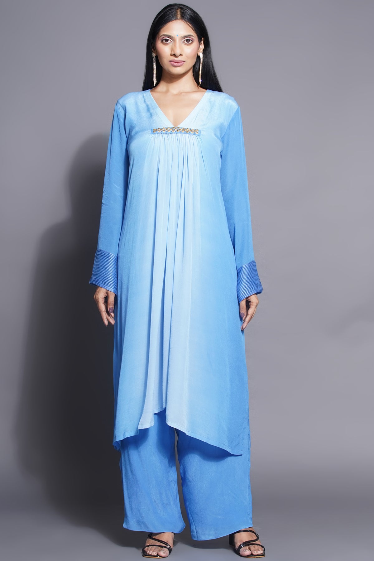 Royal Blue Kurta With Palazzo