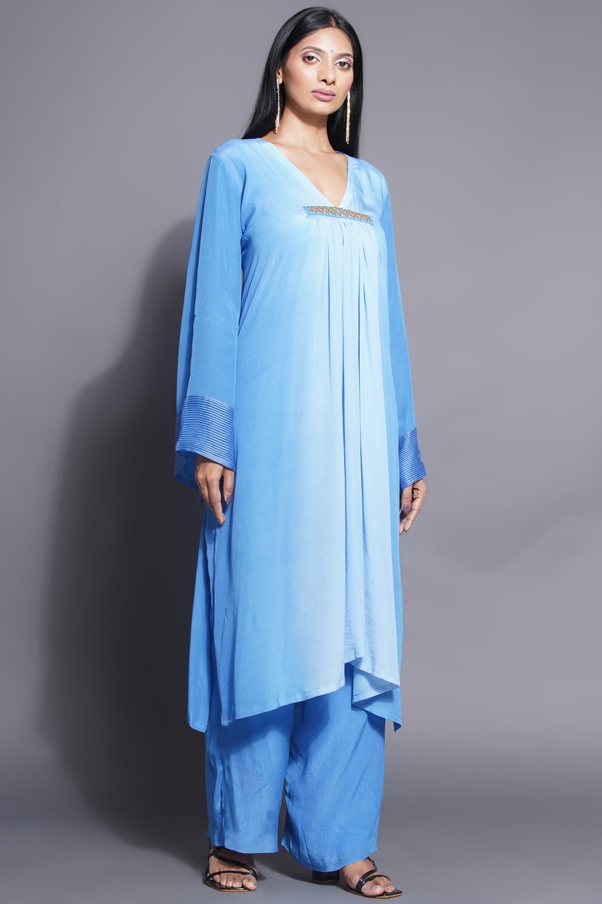 Royal Blue Kurta With Palazzo