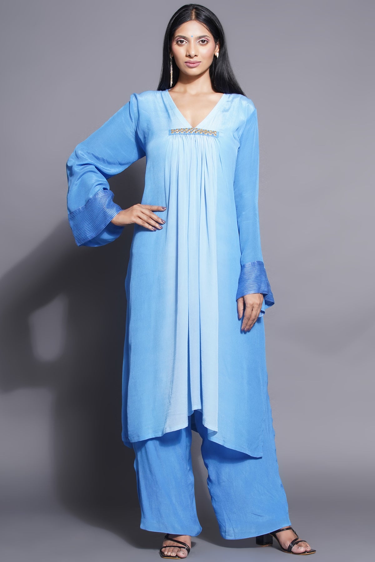 Royal Blue Kurta With Palazzo