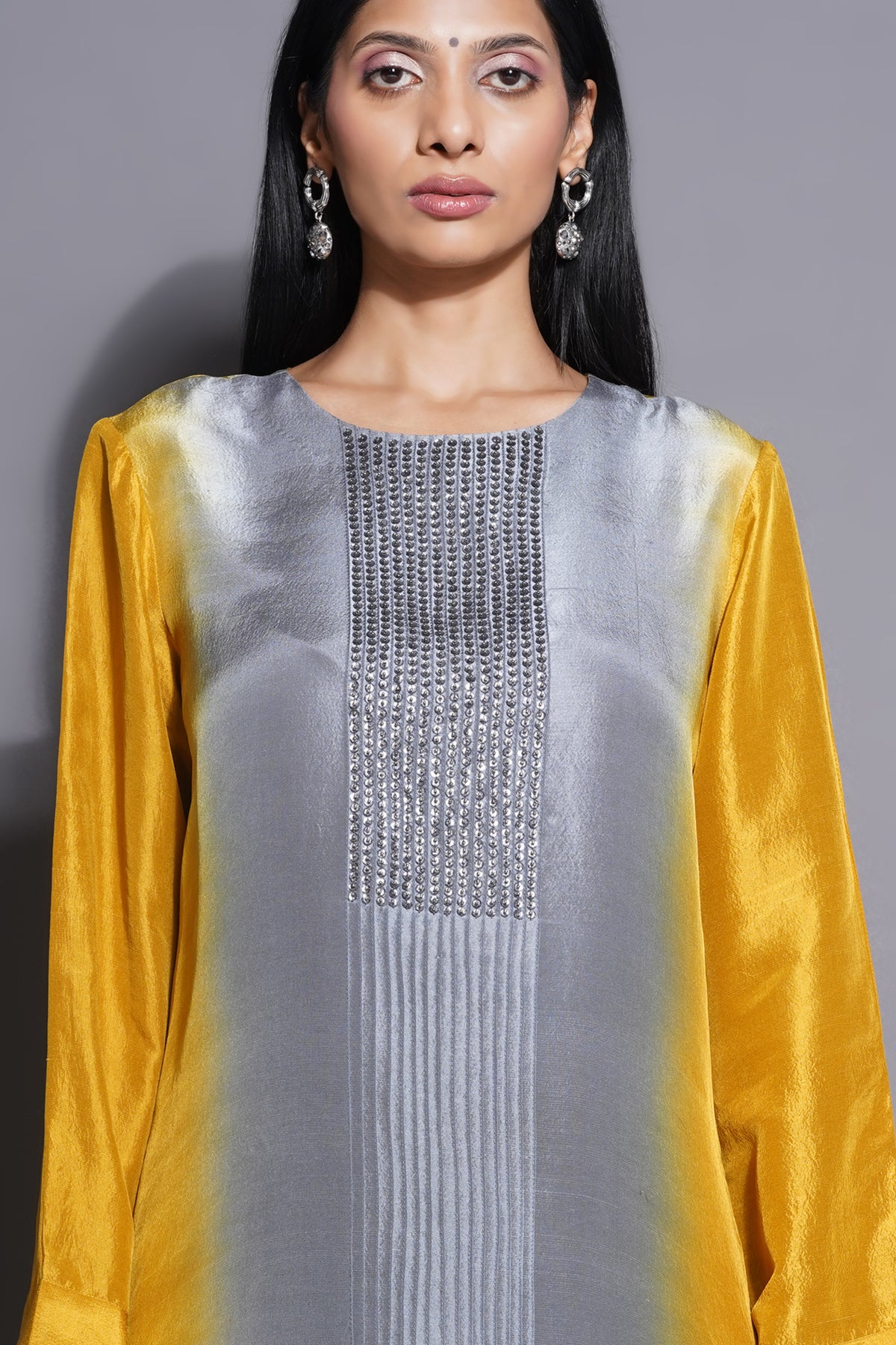 Majestic Yellow Overlapping Kurta Set