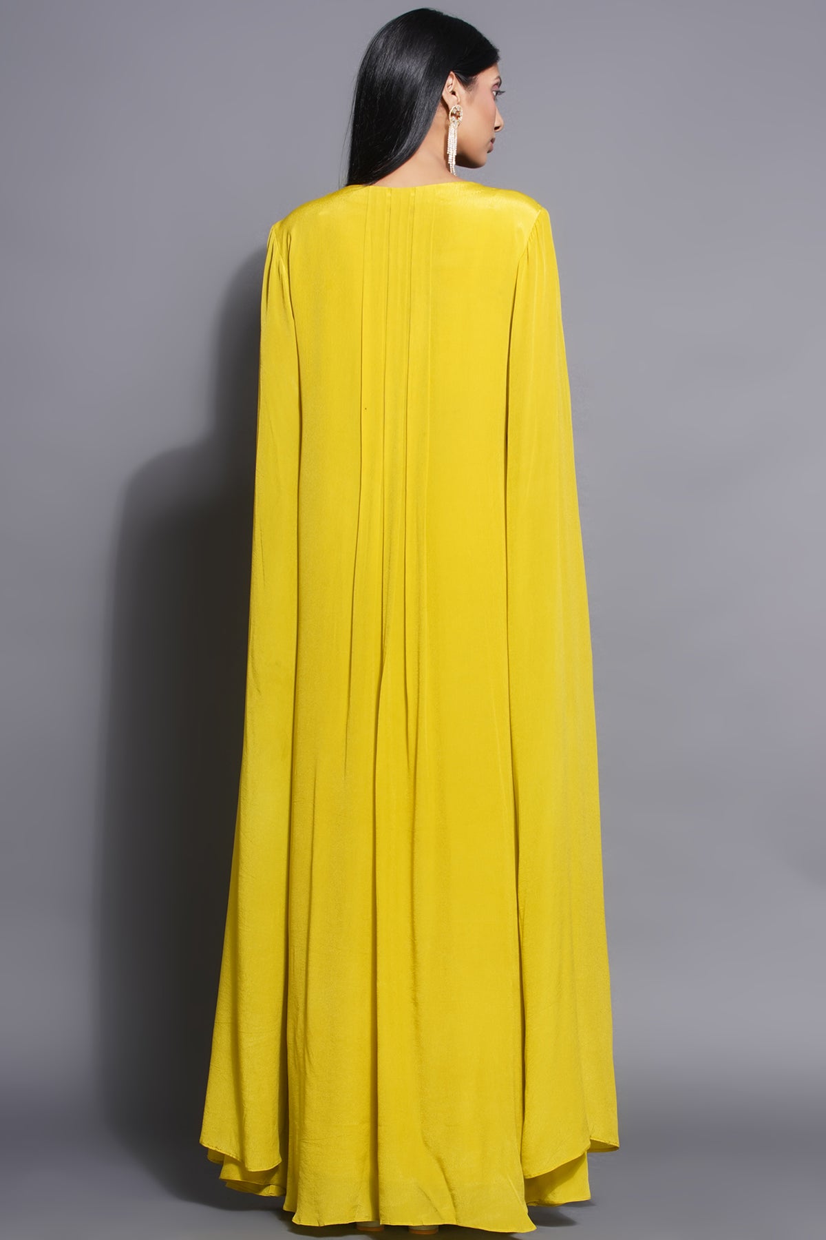 Panel Dress With Cape Sleeves