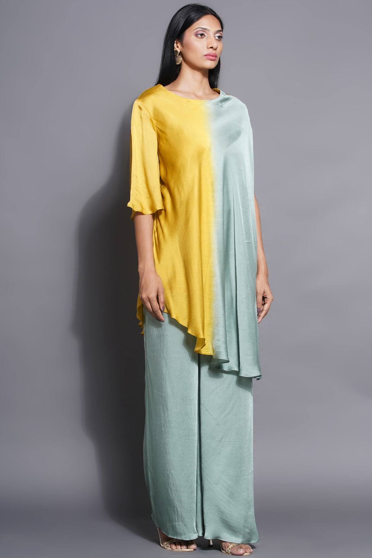 Asymmetric Majestic Yellow Coordinated Set