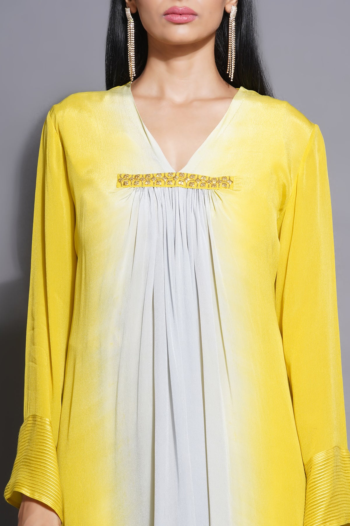 Front Gathered Kurta With Palazzo