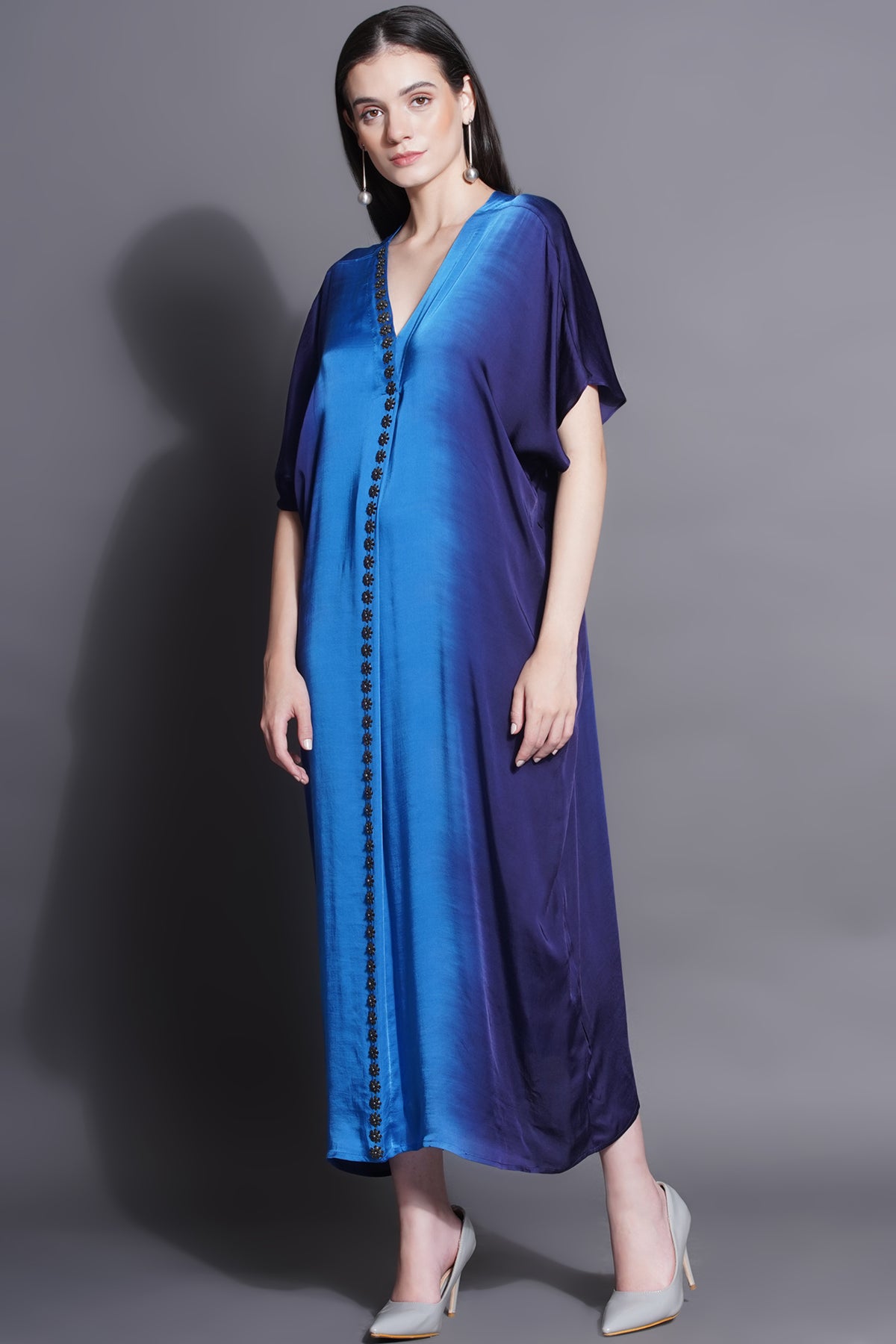 Royal Blue Jewelled Kaftan