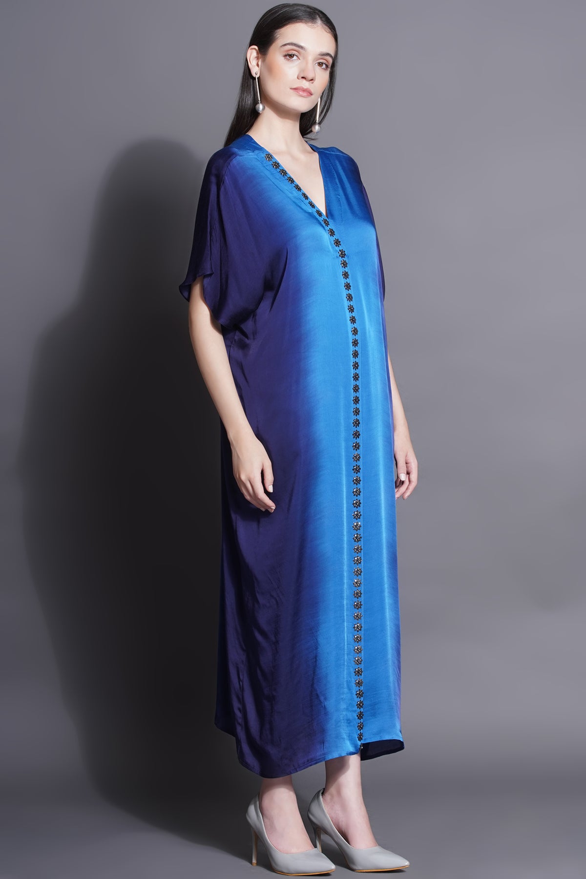 Royal Blue Jewelled Kaftan