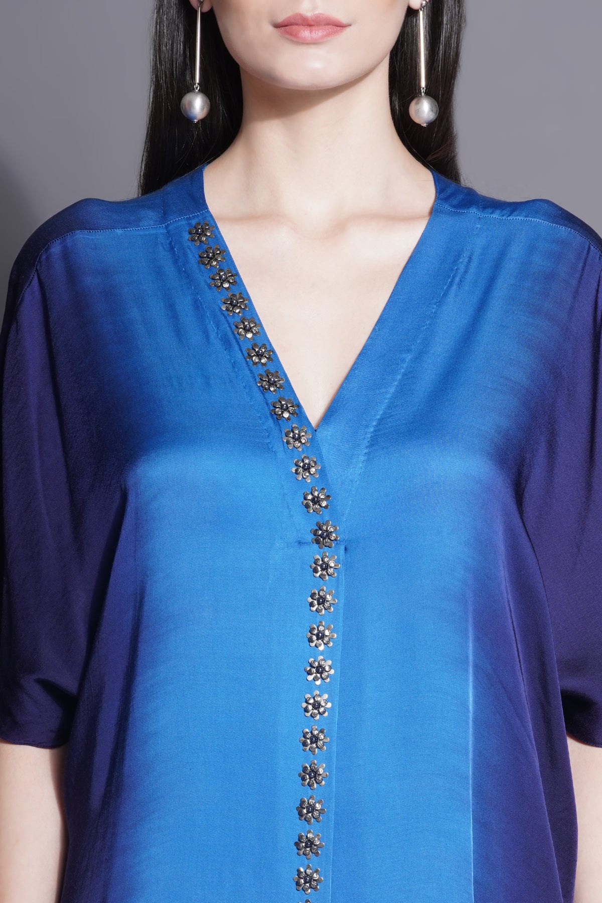 Royal Blue Jewelled Kaftan