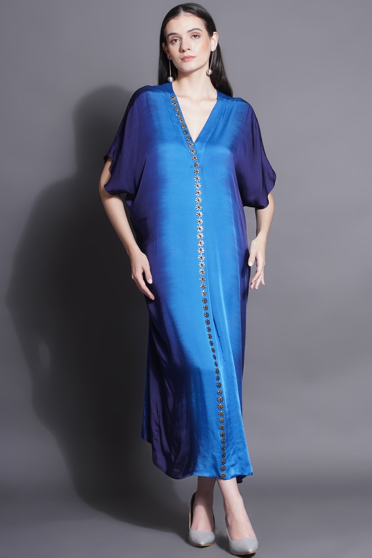 Royal Blue Jewelled Kaftan