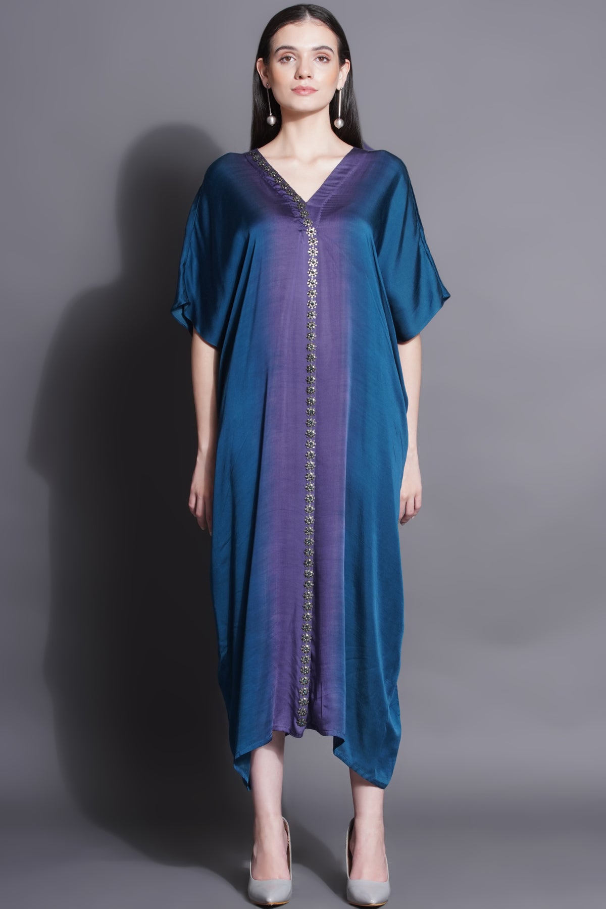 Ocean Blue Jewelled Kaftan