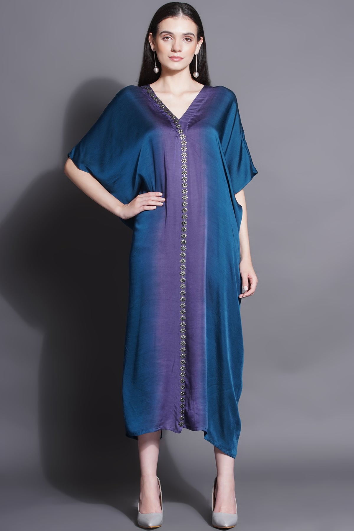 Ocean Blue Jewelled Kaftan