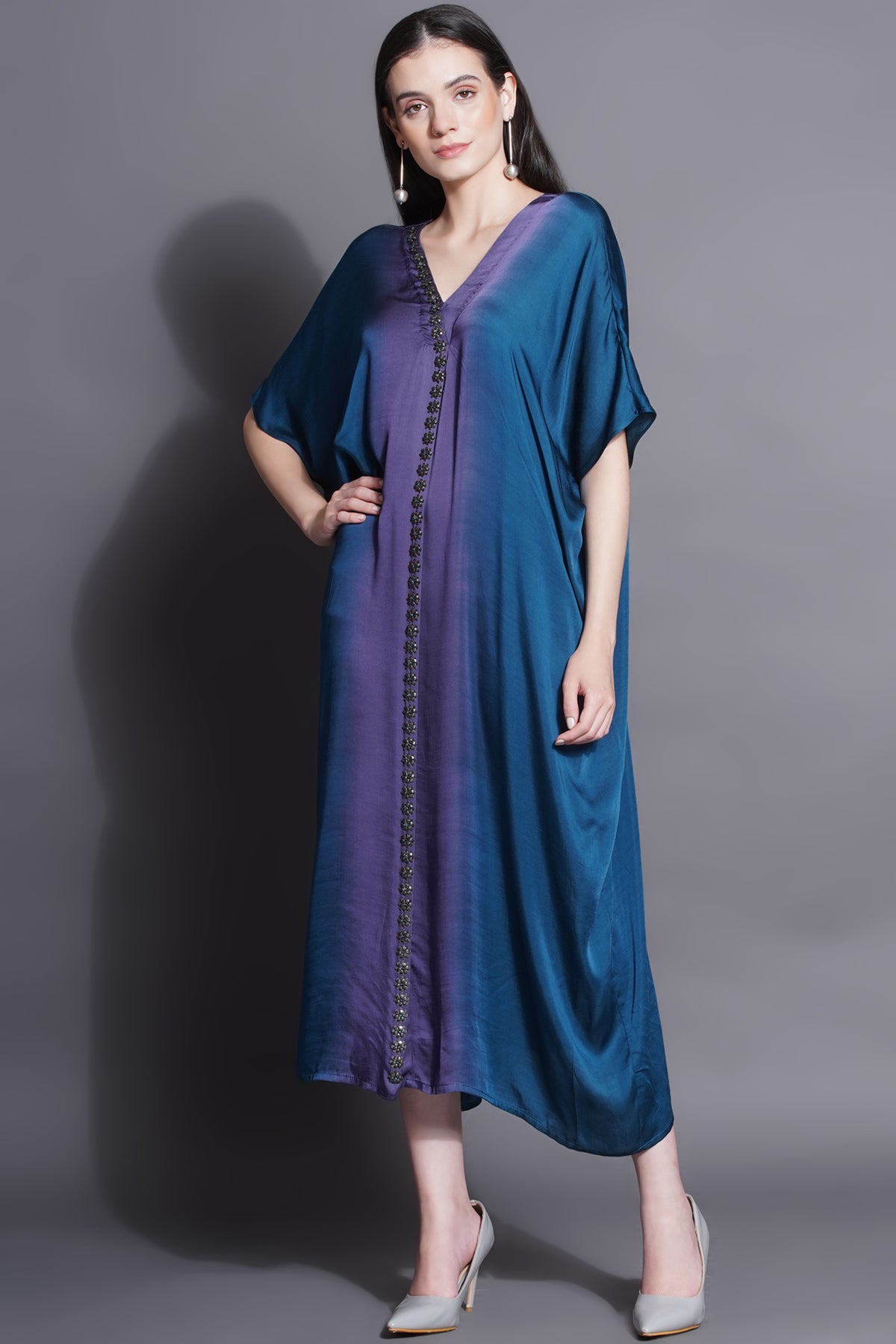 Ocean Blue Jewelled Kaftan