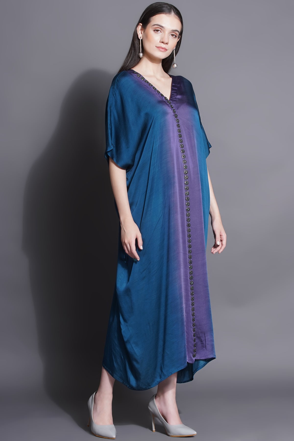 Ocean Blue Jewelled Kaftan