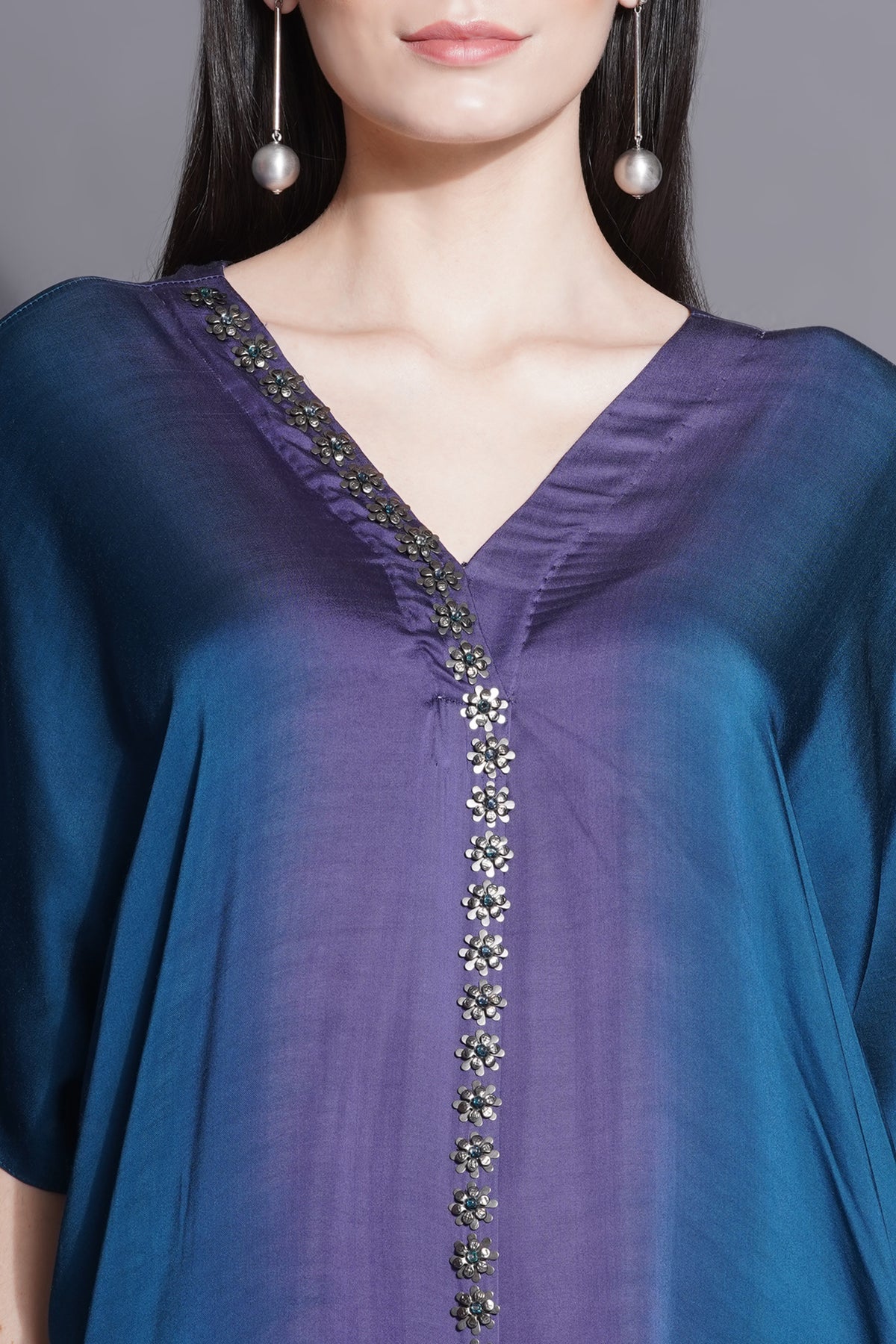 Ocean Blue Jewelled Kaftan