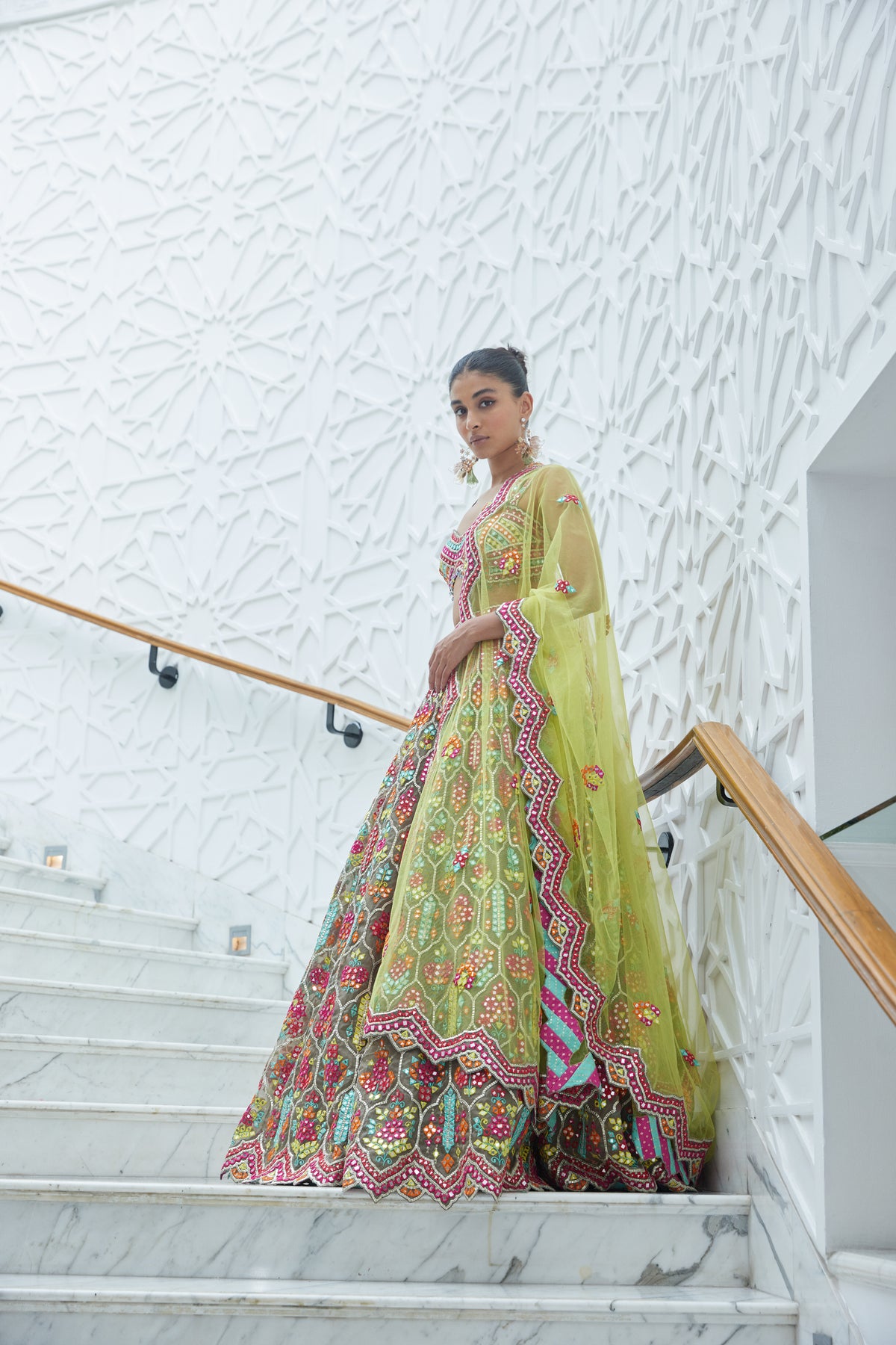 Moca Organza Lehenga Choli Set