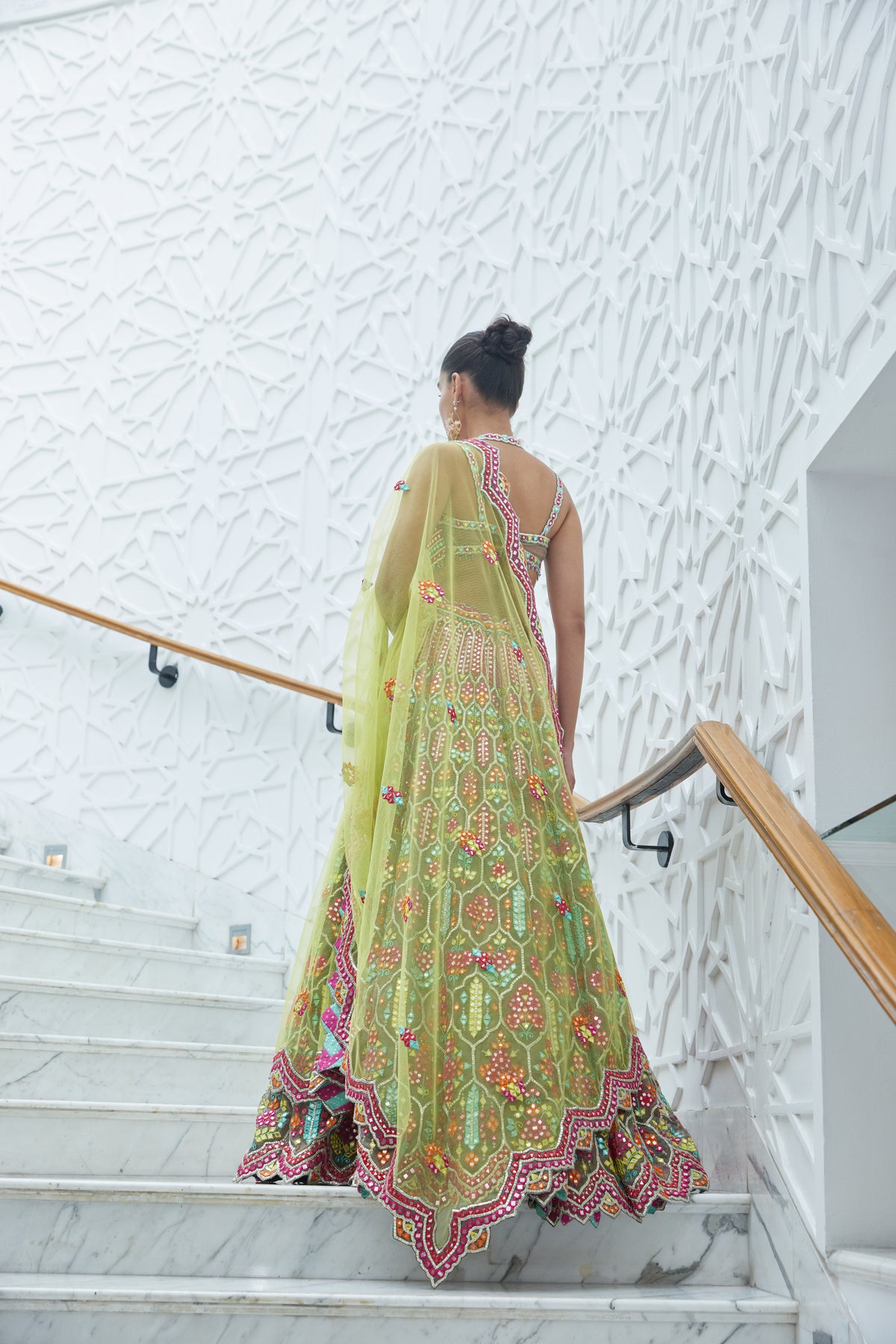 Moca Organza Lehenga Choli Set