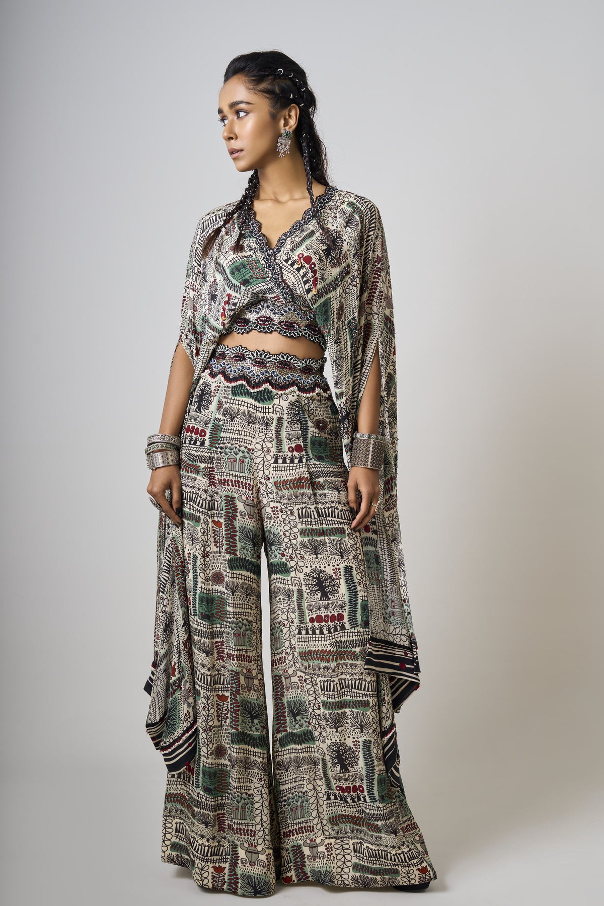 Printed Embroidered Co-ord Set