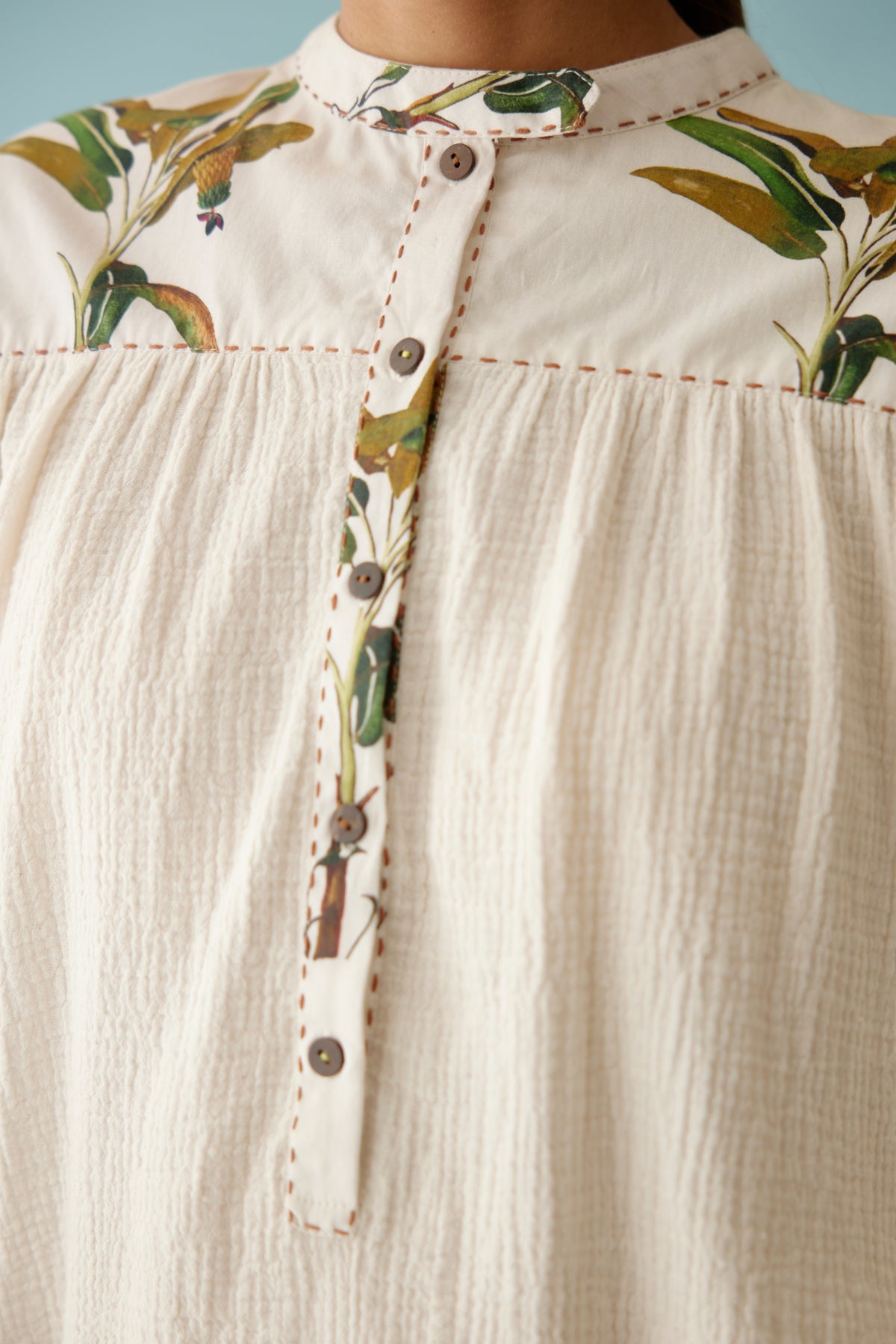 Cream Banana Tree Print Co-ord Sets