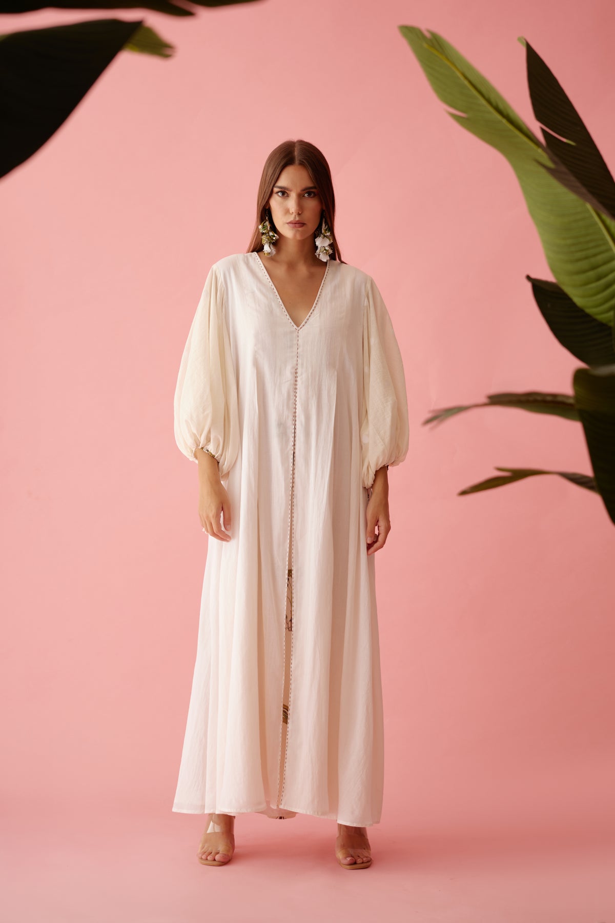 Cream A-line Maxi Dress