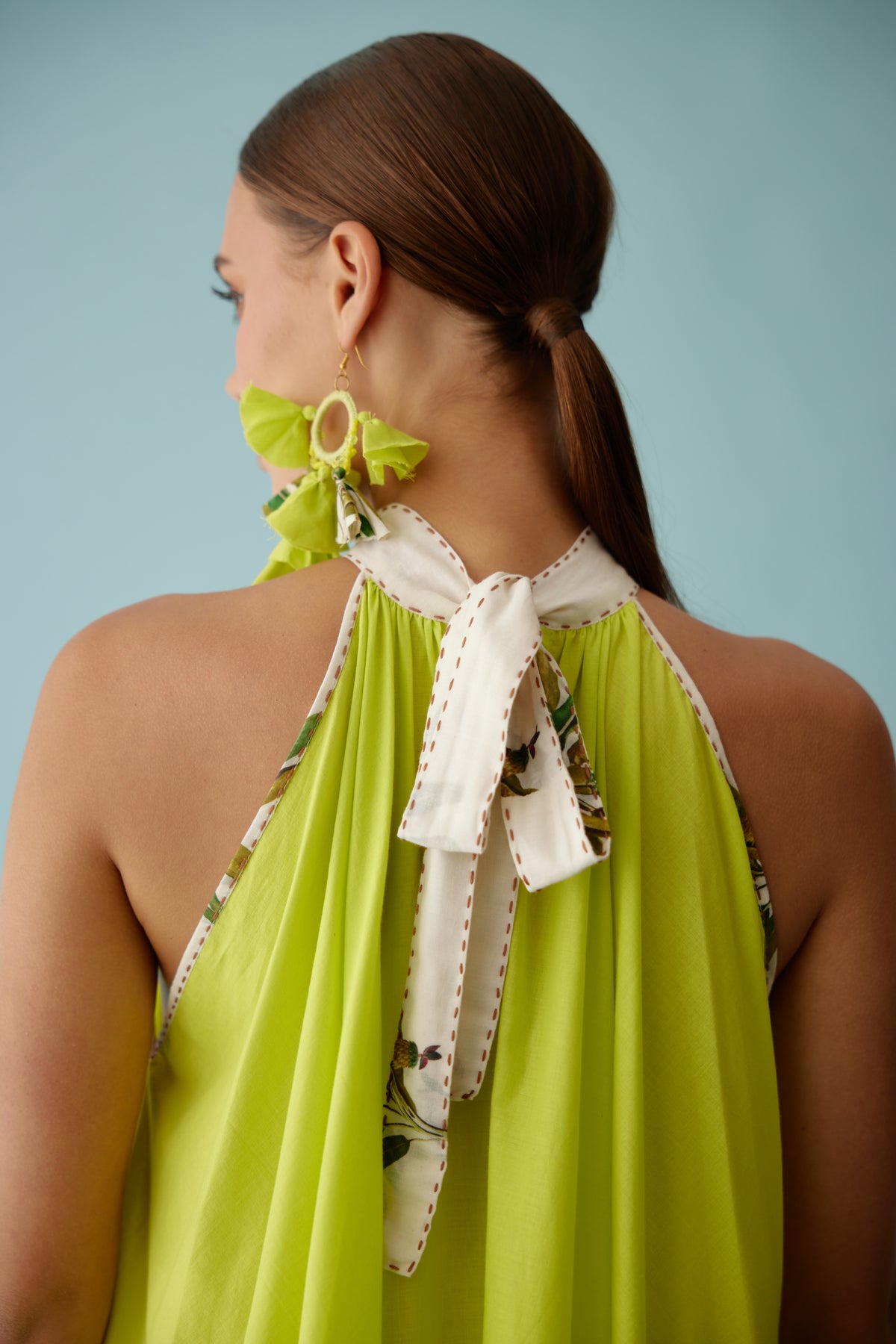 Lime Green Tassels Earrings