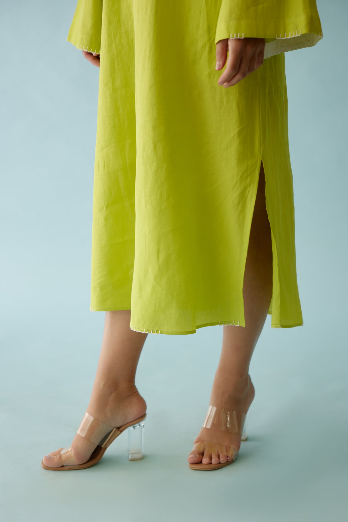 Lime Green Flower Kaftan