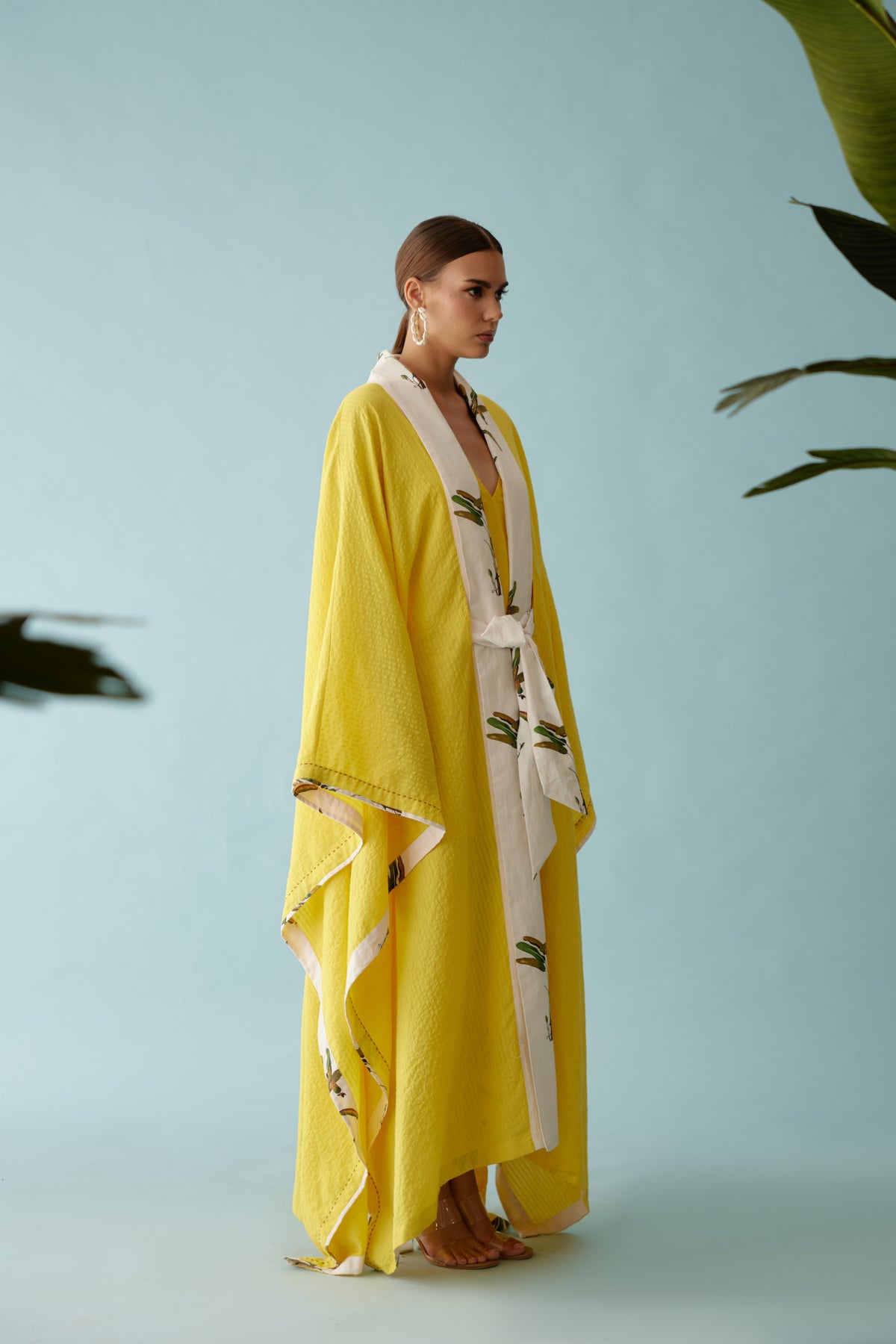 Yellow Kimono Sleeves Overgarment