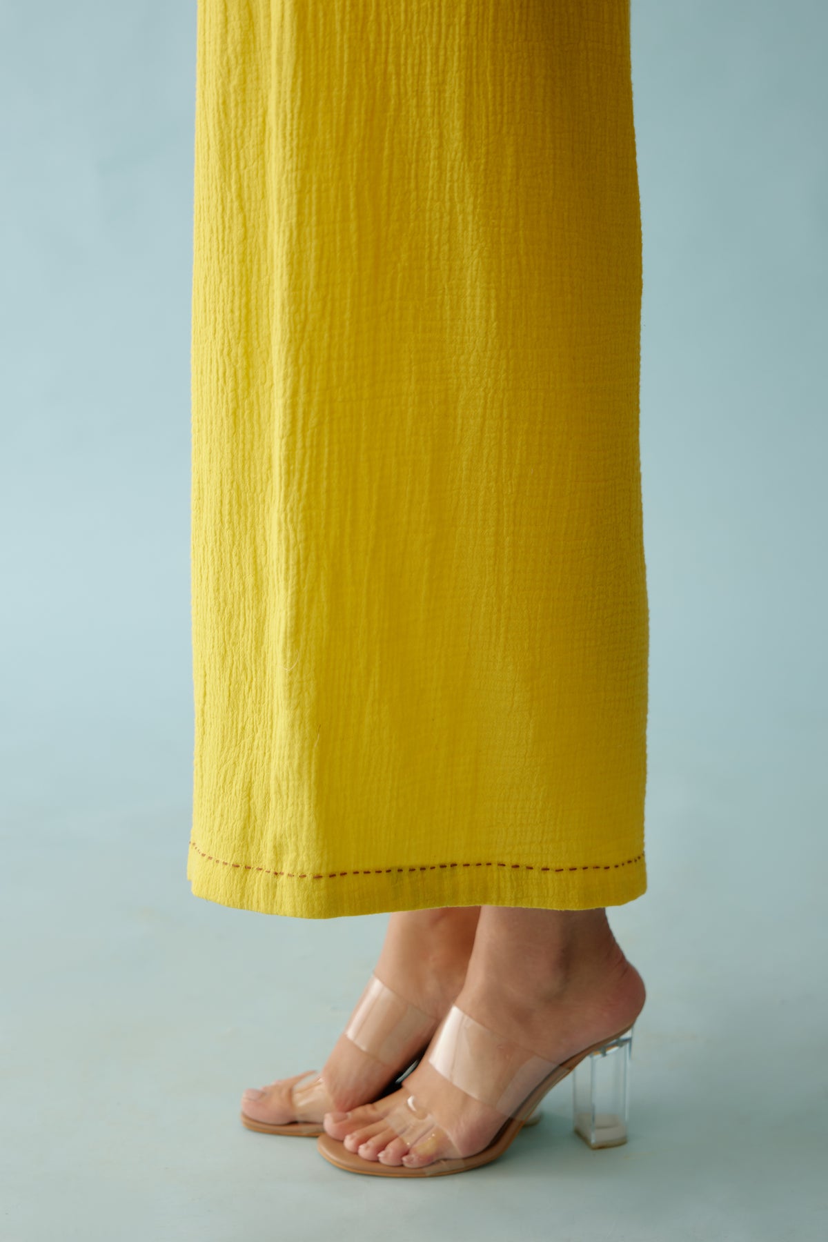 Yellow Chilli Applique Wide Leg Pants