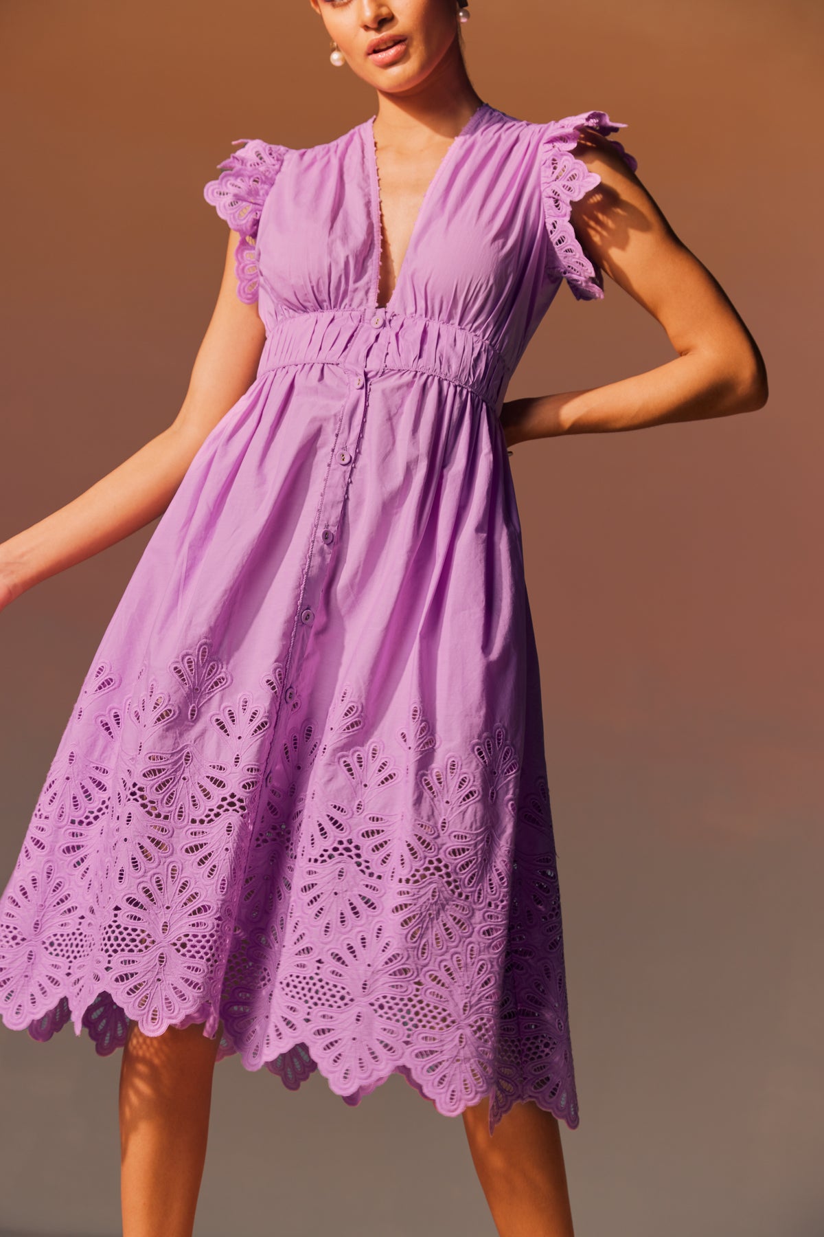 Lilac Estella Midi Dress