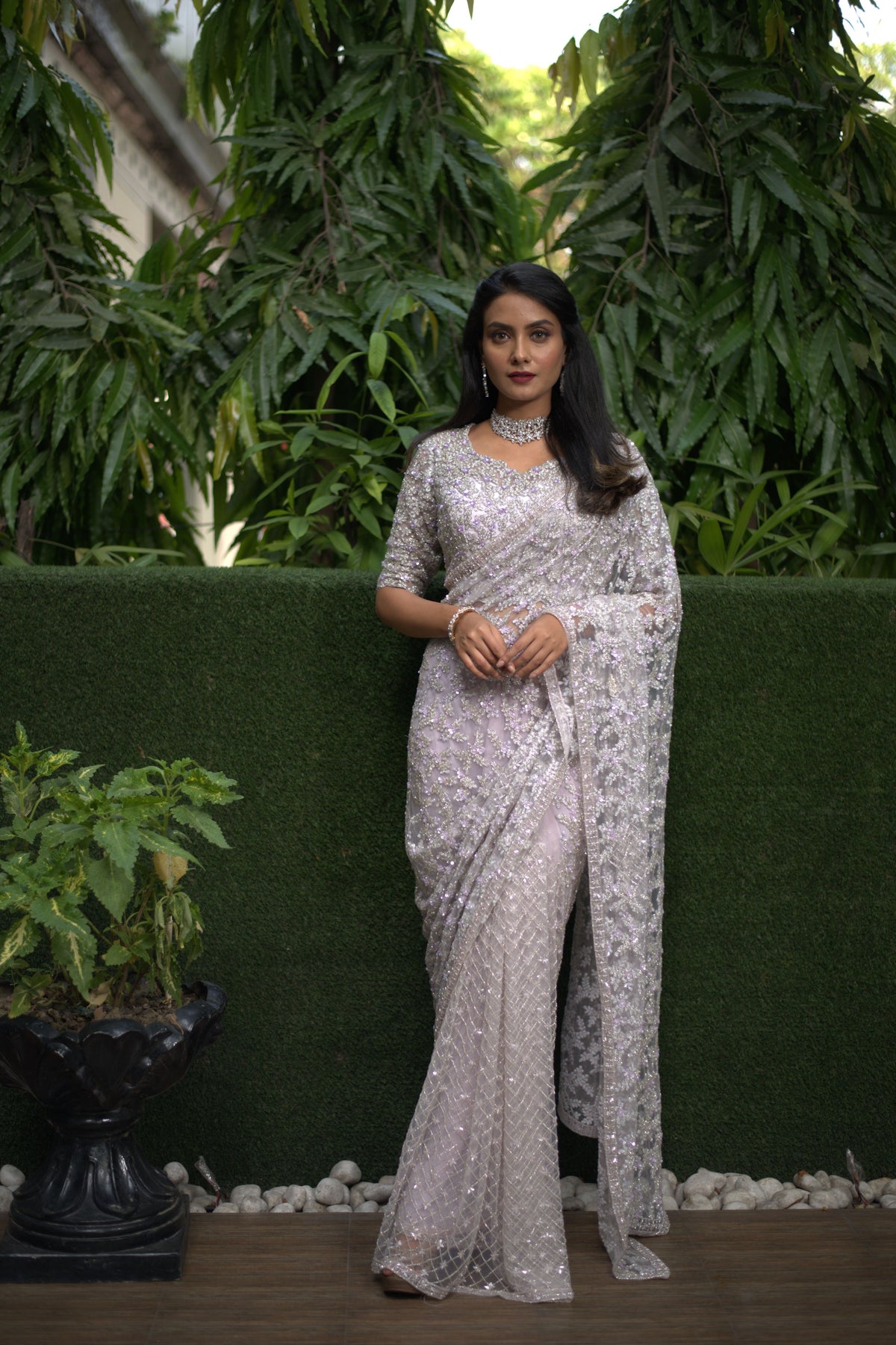 Lilac Saree