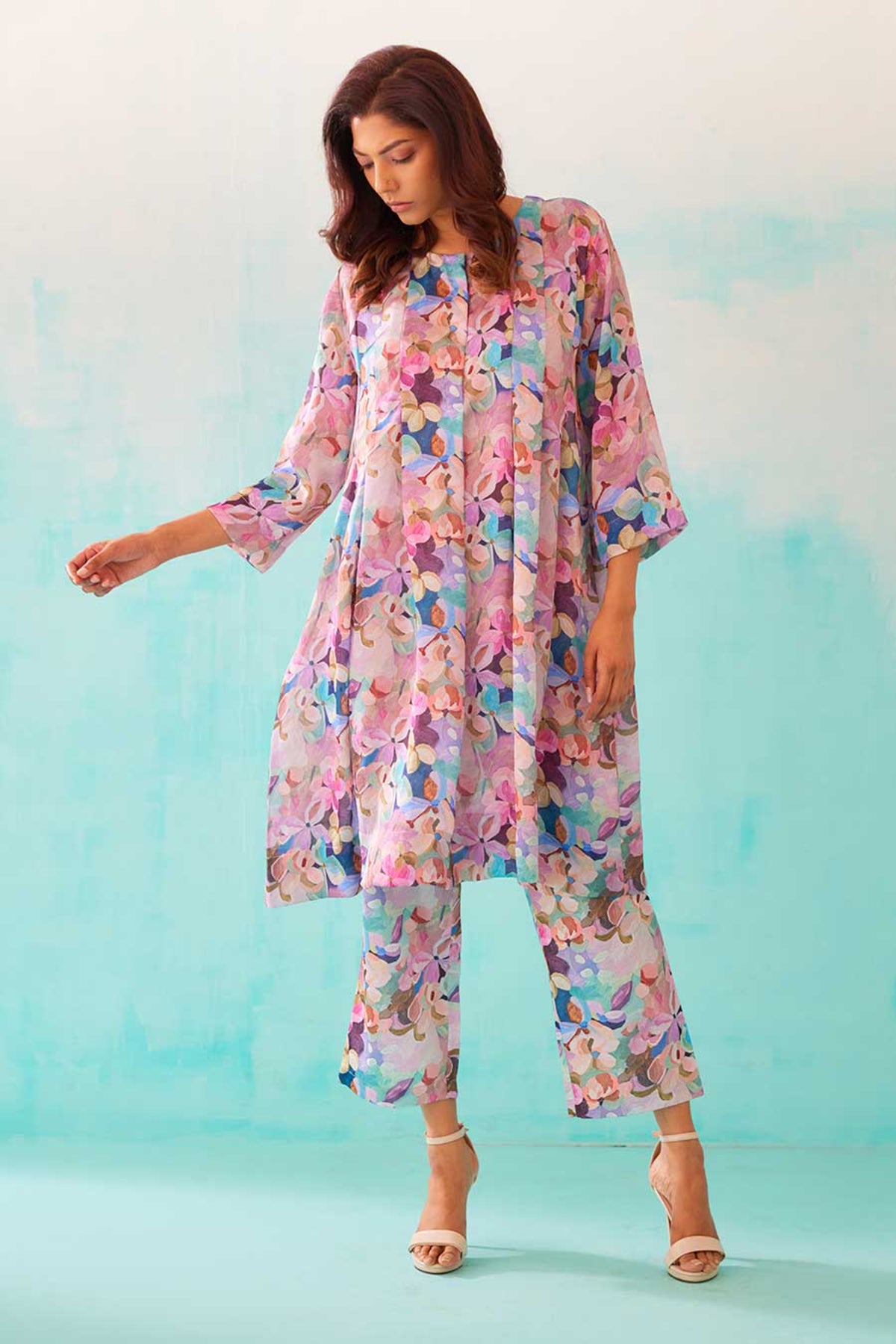 Floral Printed Pleat Tunic