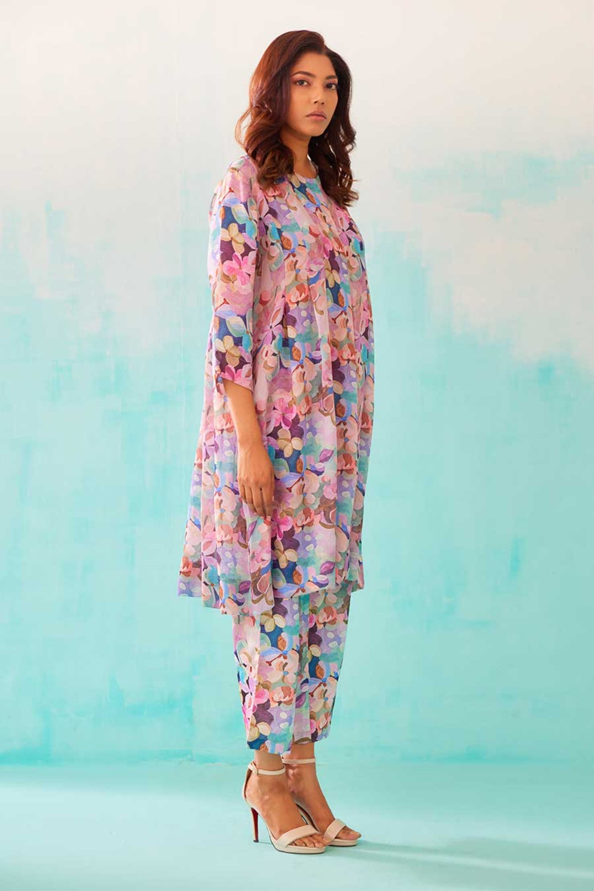 Floral Printed Pleat Tunic