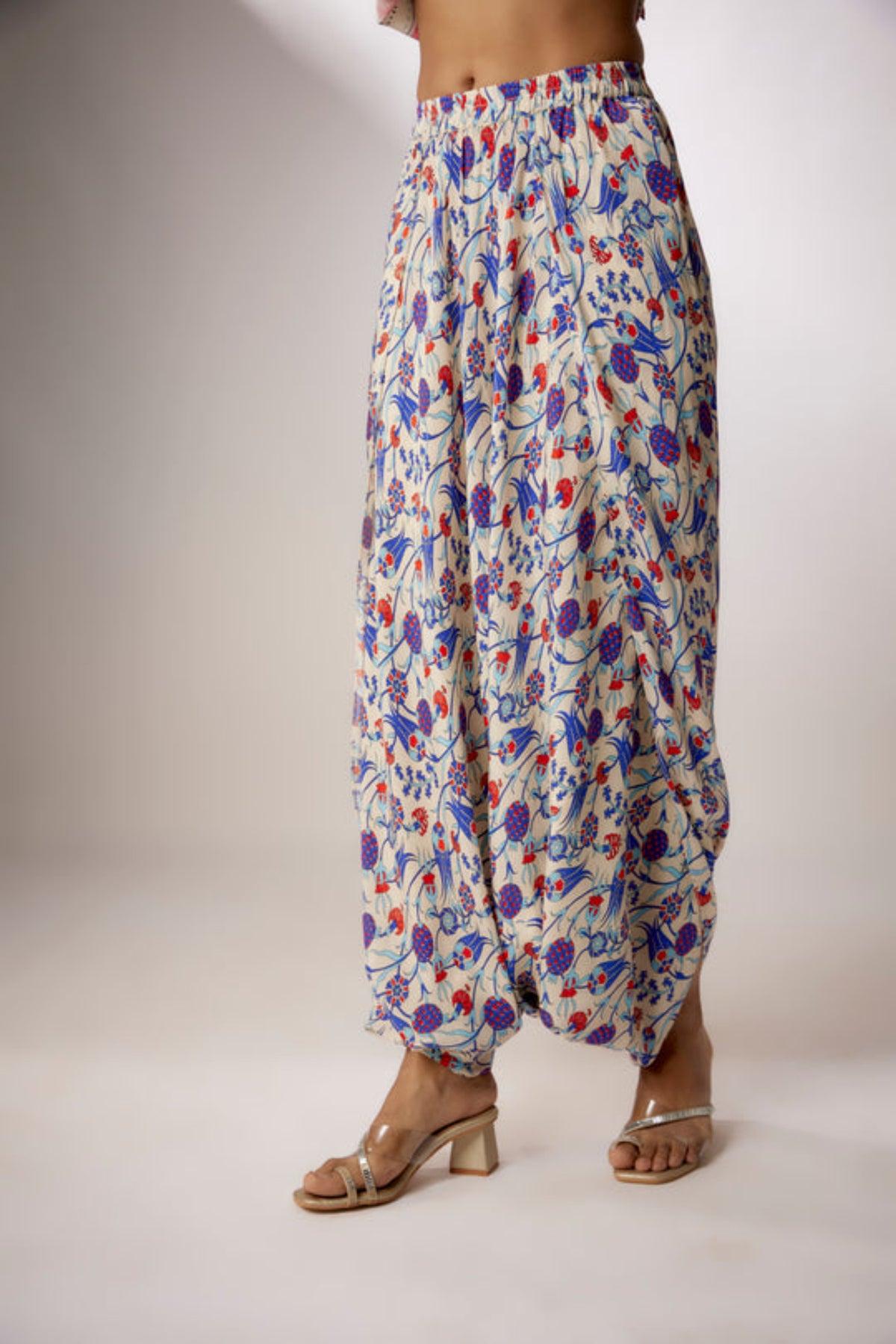 Ivory Printed Crepe Kurta Set